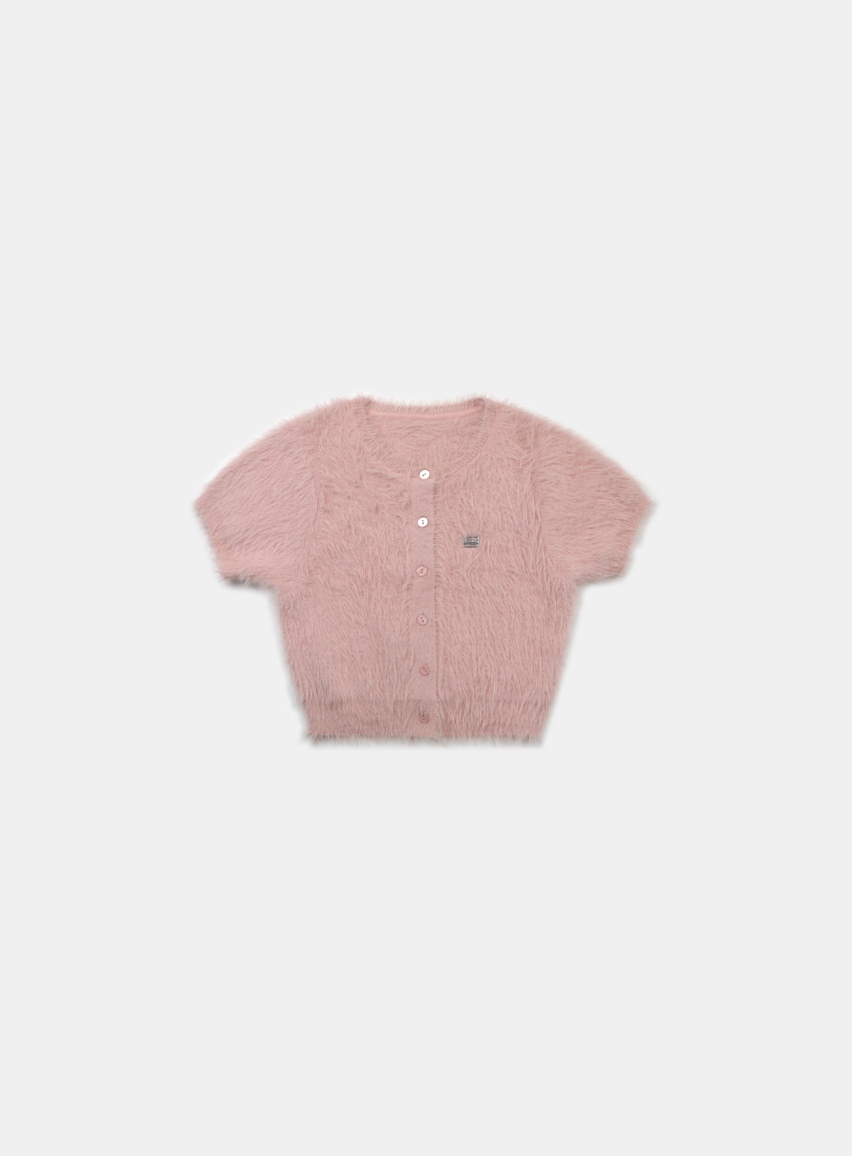 Badblood BS Mohair Round Short Sleeve Cardigan Pink