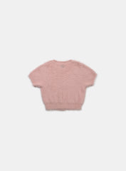 Badblood BS Mohair Round Short Sleeve Cardigan Pink