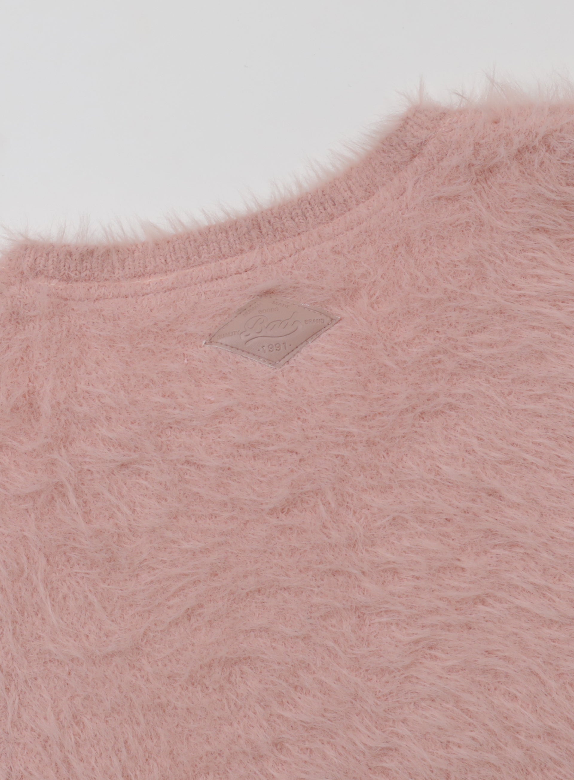 Badblood BS Mohair Round Short Sleeve Cardigan Pink