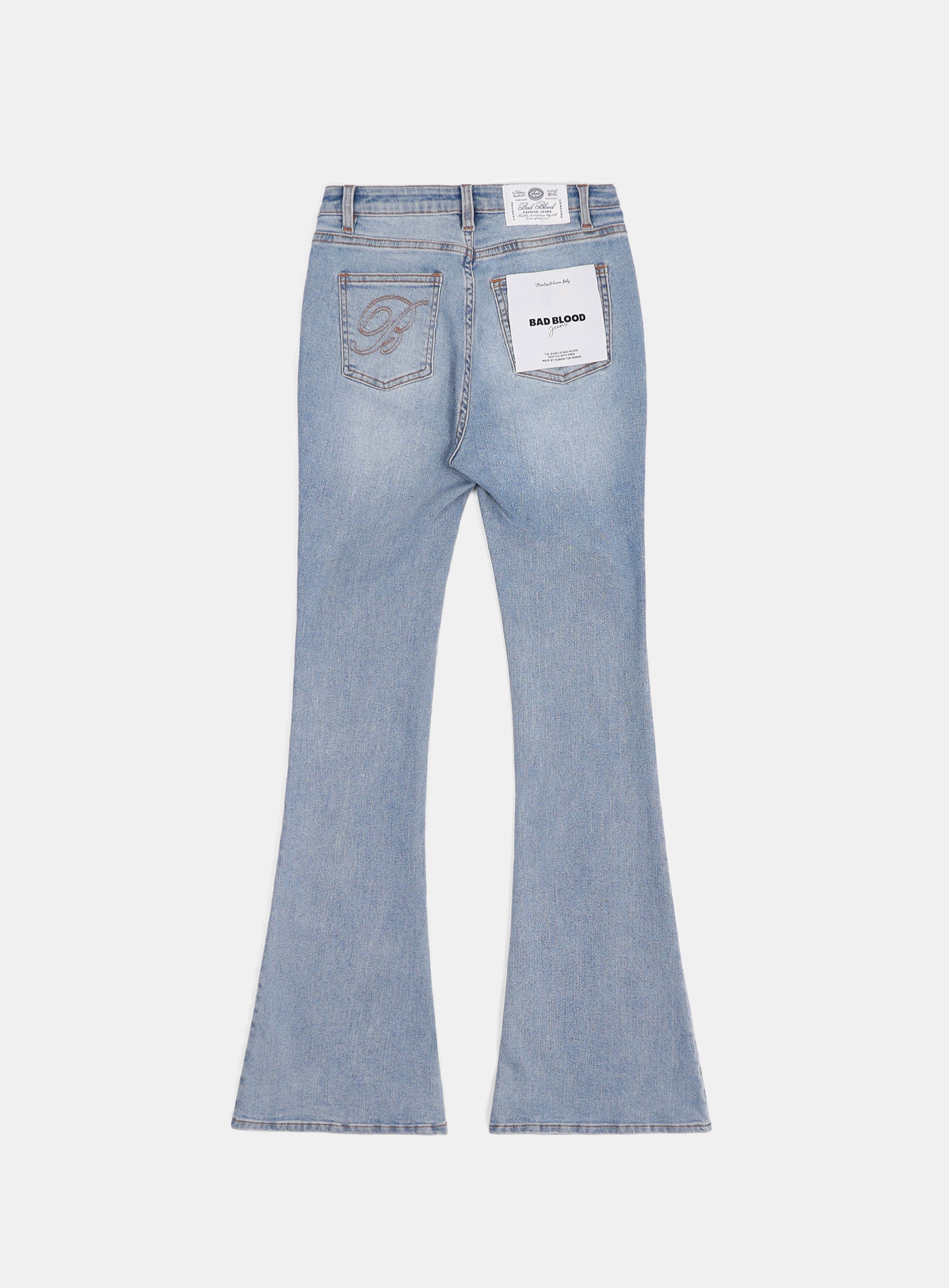 Badblood 0119 Low Rise Bootcut Jeans Light Blue