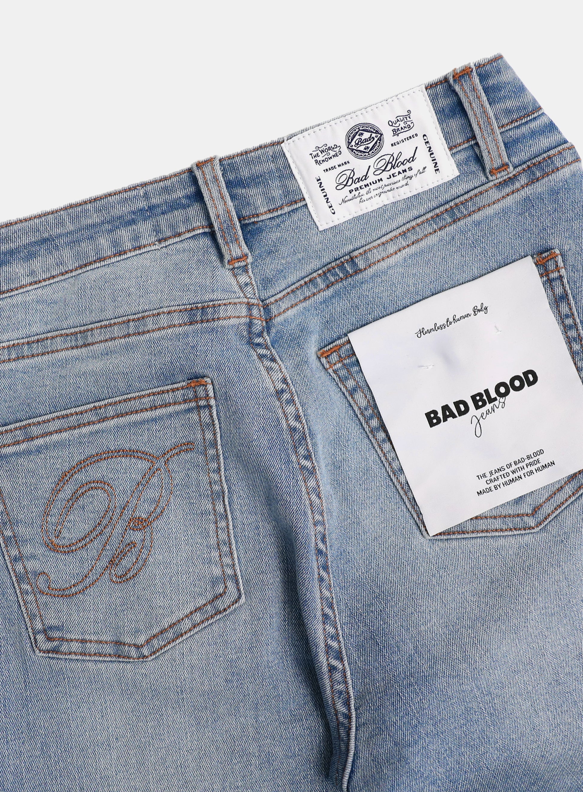 Badblood 0119 Low Rise Bootcut Jeans Light Blue