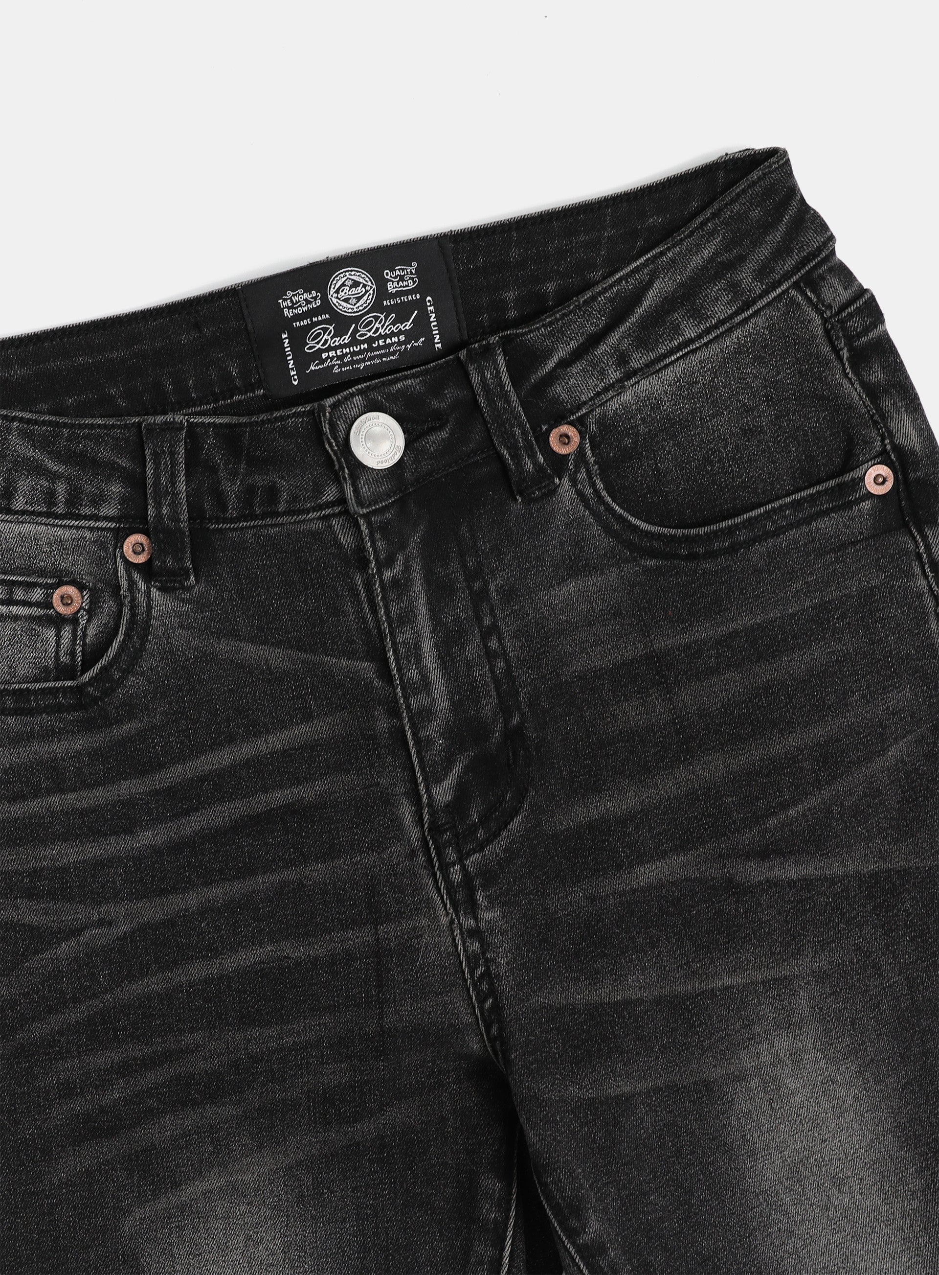 Badblood 0119 Low Rise Bootcut Jeans Black
