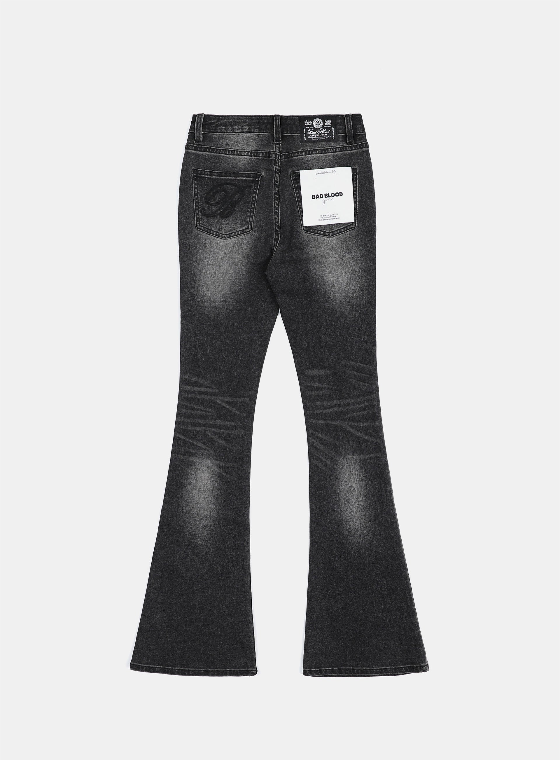 Badblood 0119 Low Rise Bootcut Jeans Black