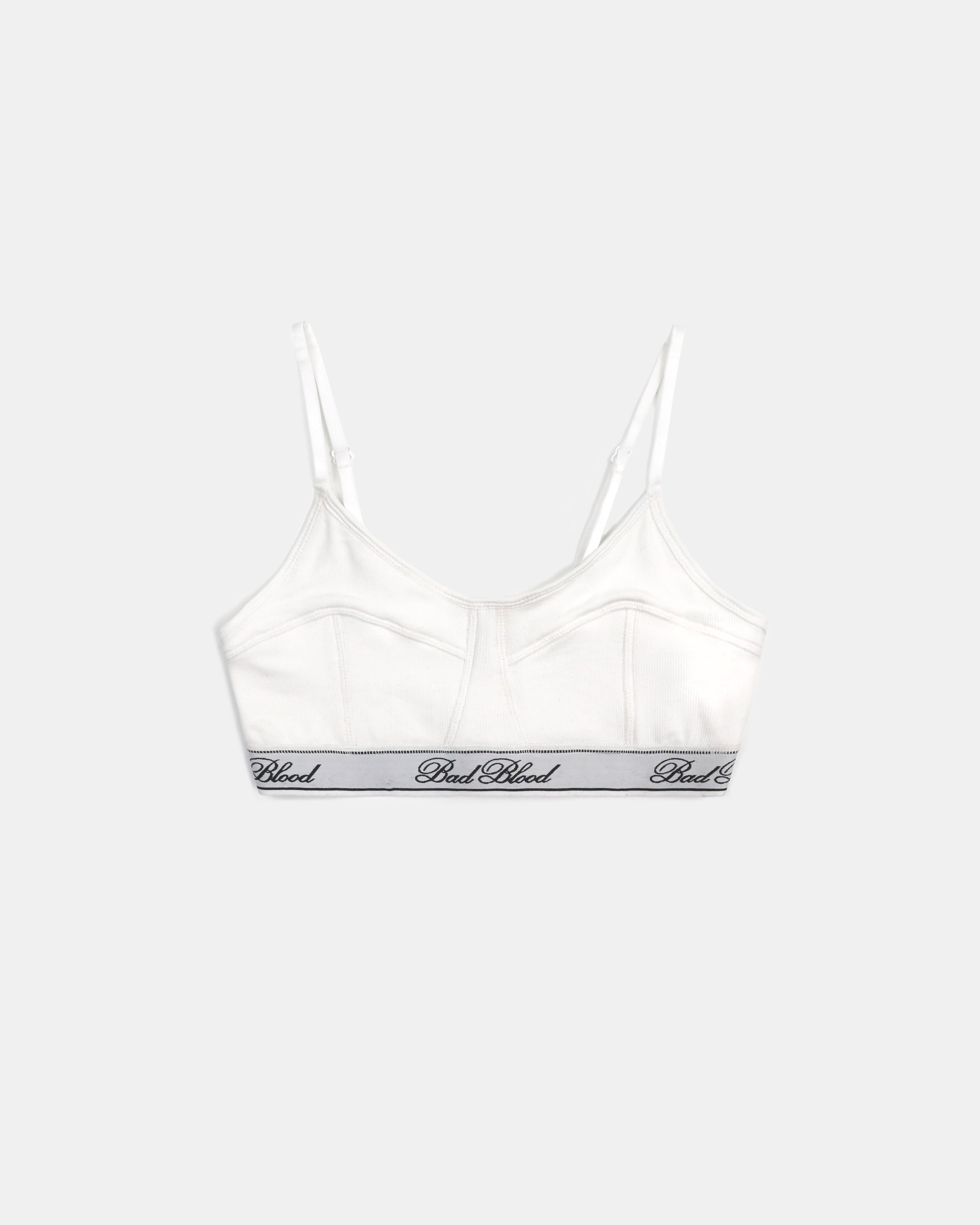 Badblood Classic Logo Triangle Bralette White