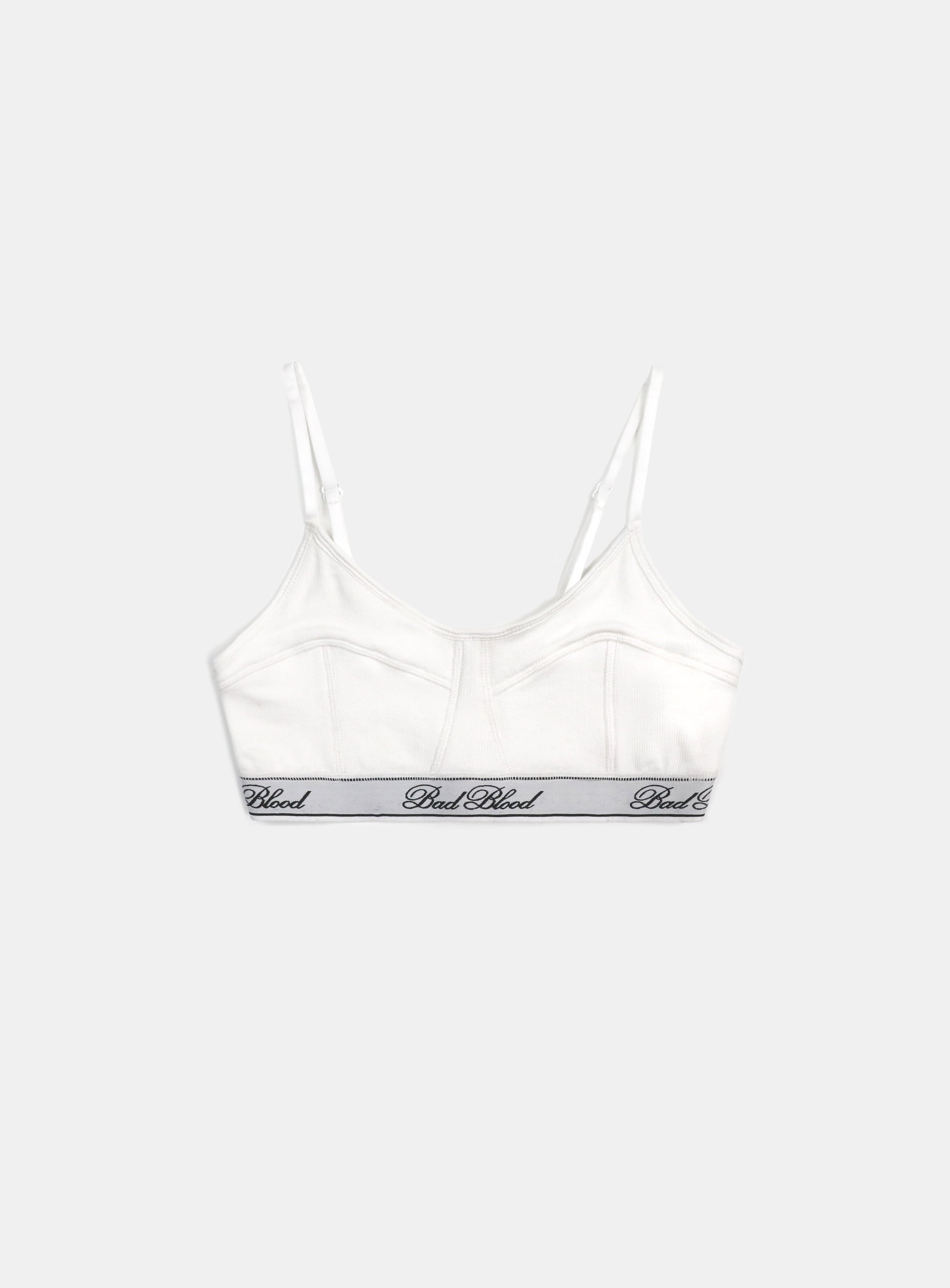 Badblood Classic Logo Triangle Bralette White