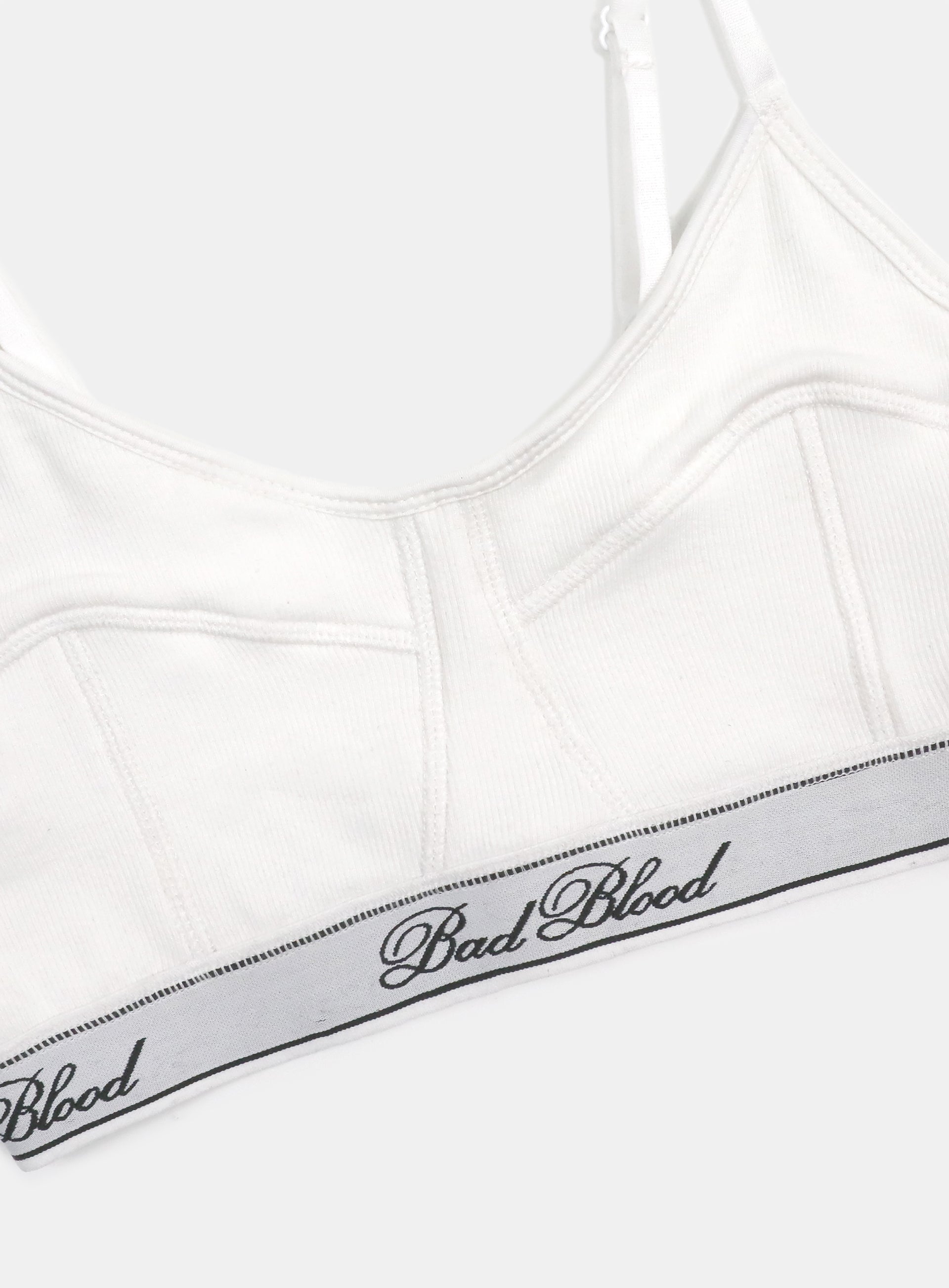 Badblood Classic Logo Triangle Bralette White