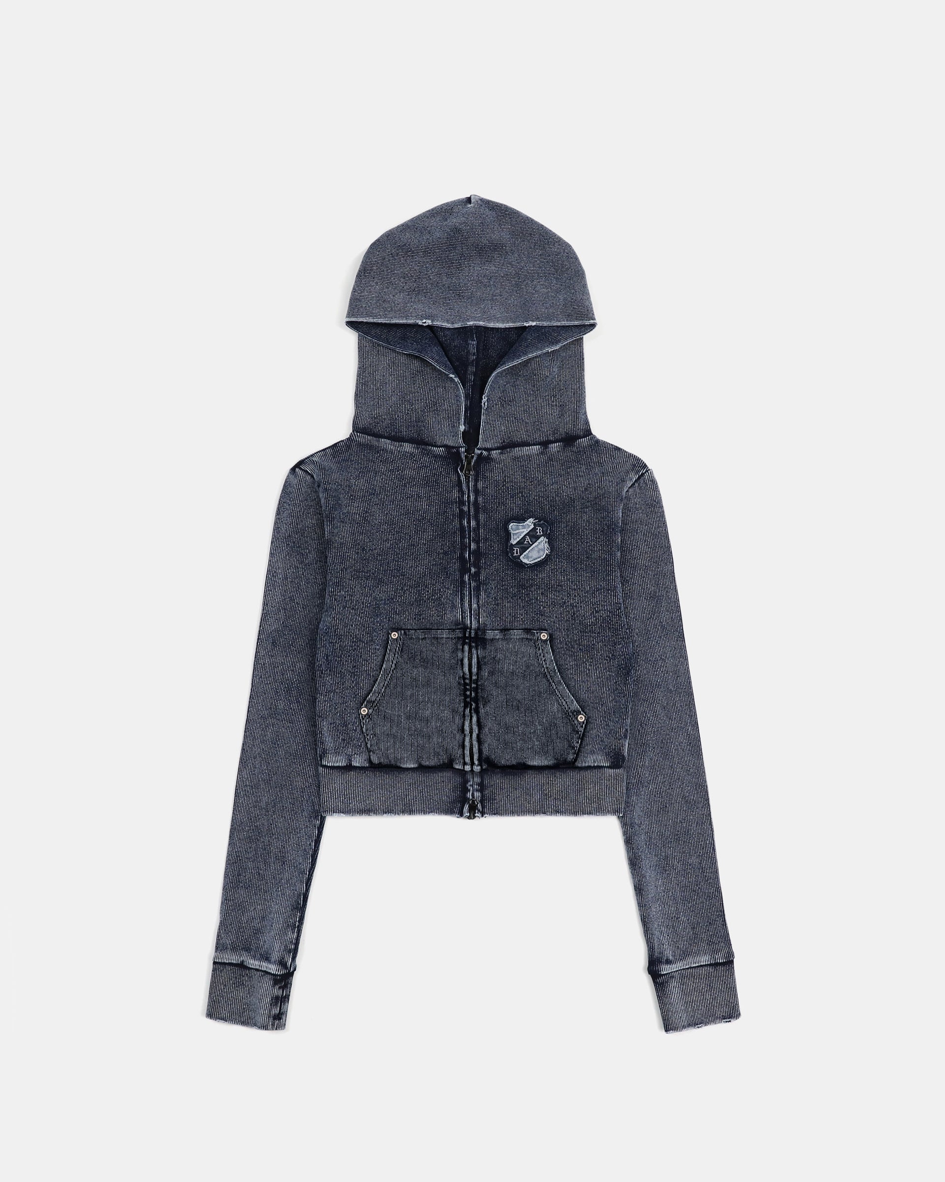 Badblood Rusty Denim Hoodie Slim Fit Blue