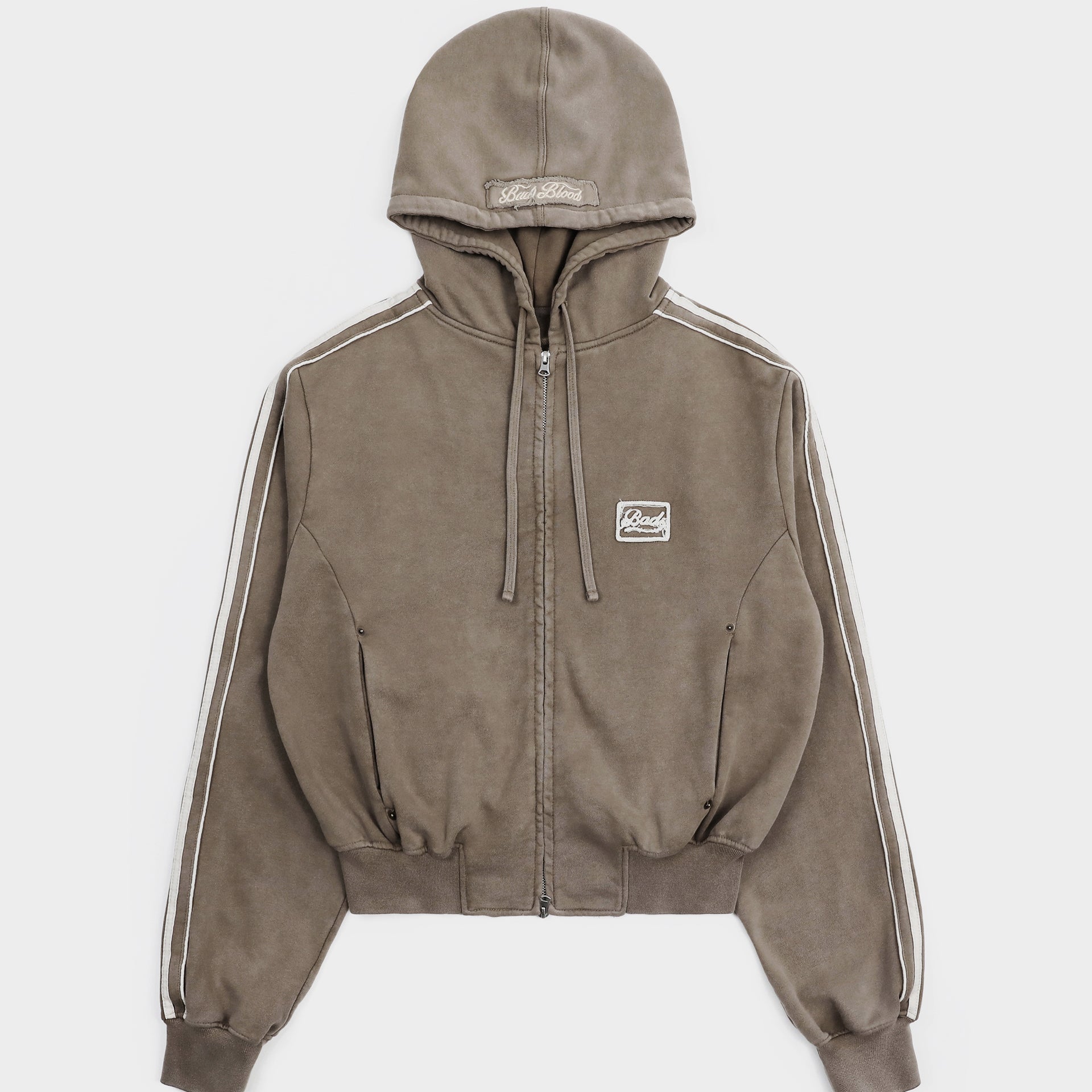 Badblood Billy Washed Hooded Zip-Up Sand