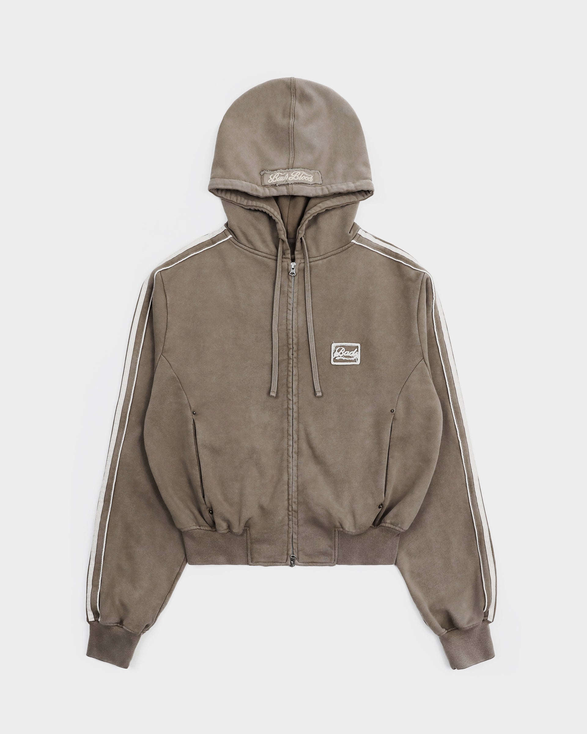 Badblood Billy Washed Hooded Zip-Up Sand