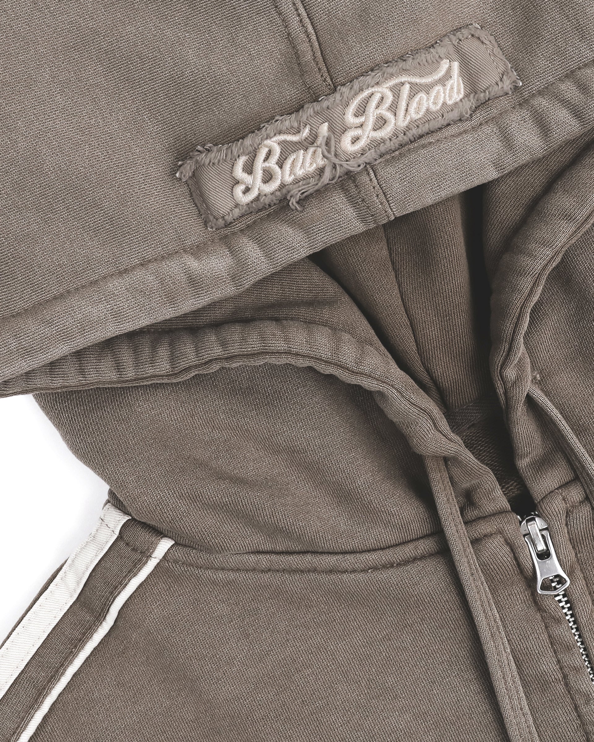 Badblood Billy Washed Hooded Zip-Up Sand