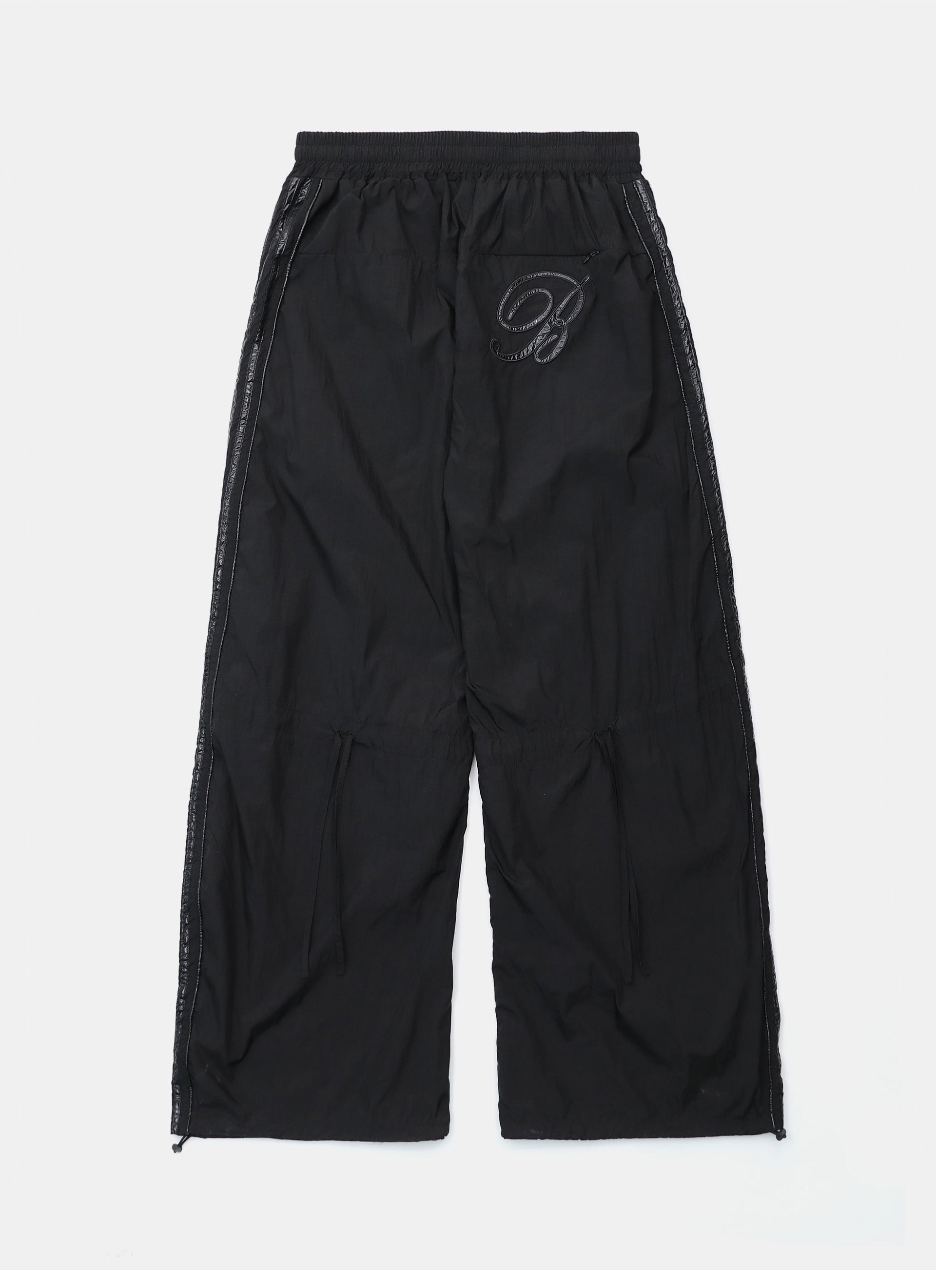 Badblood Dark Billy Nylon Curved Track Pants Black