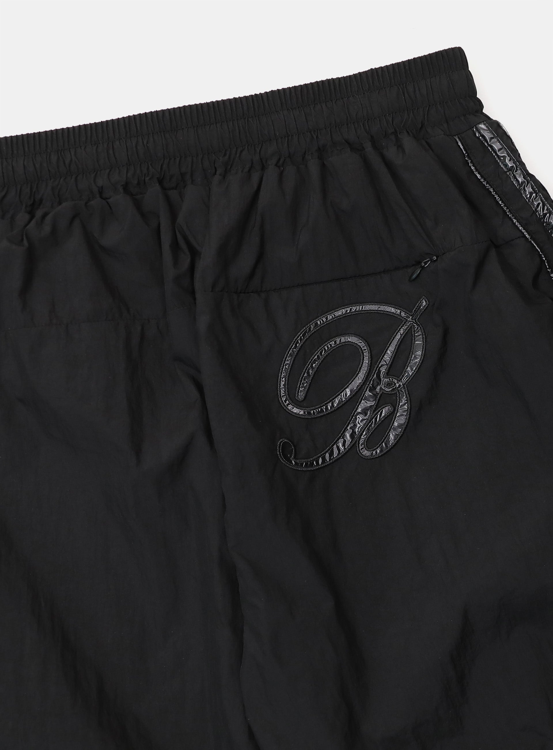 Badblood Dark Billy Nylon Curved Track Pants Black