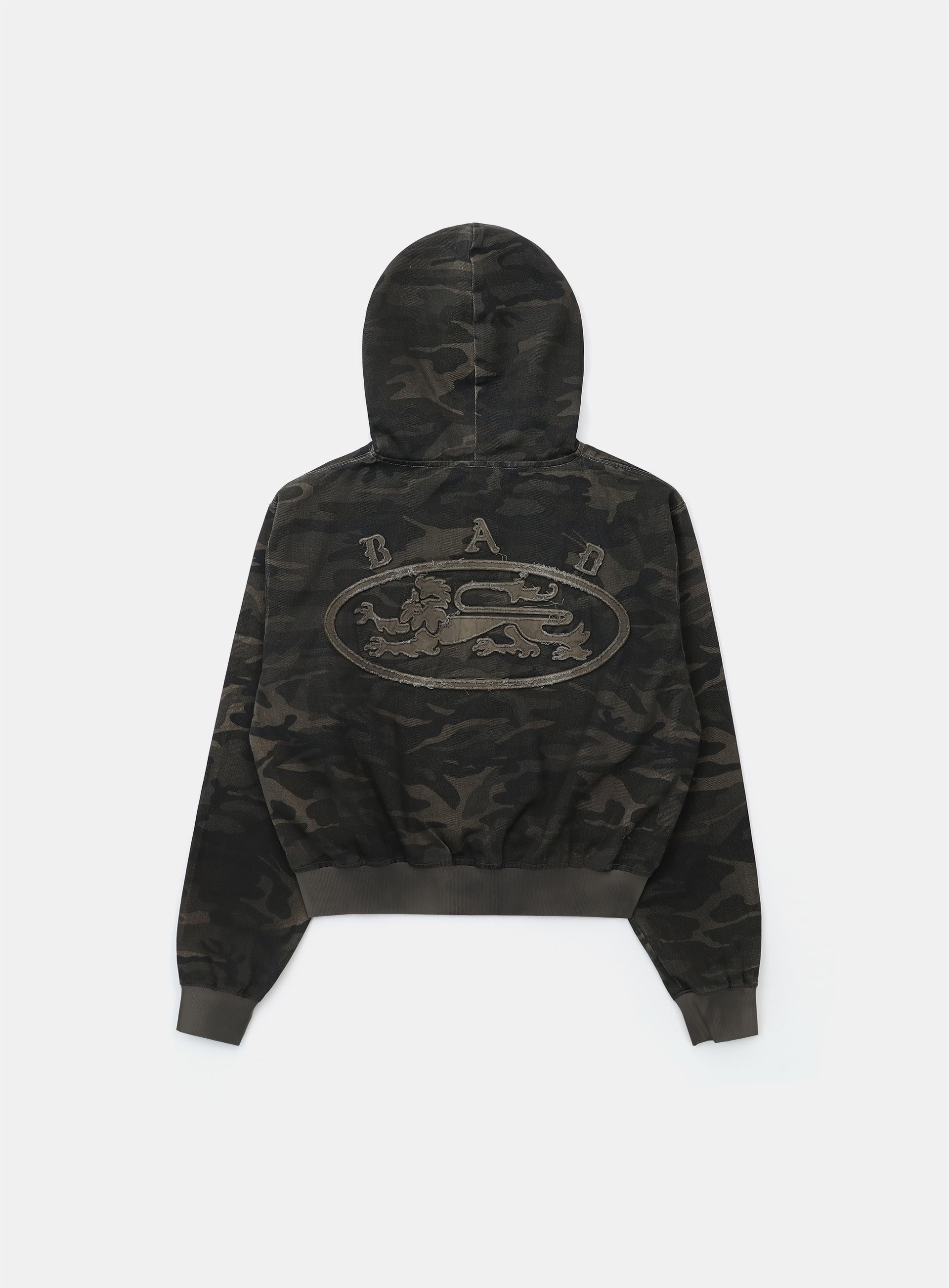 Badblood  Lion Patch Hoodie Dark Camo