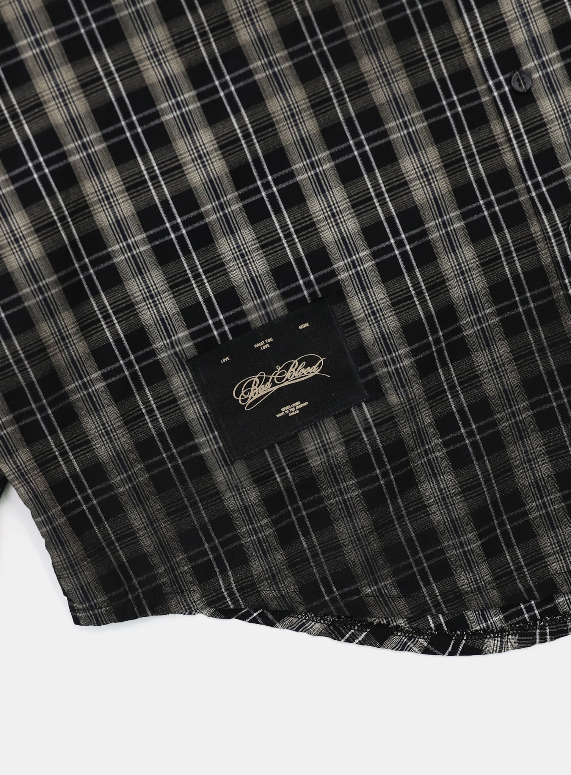 Badblood Vintage Billy Check Shirt Large Fit Black