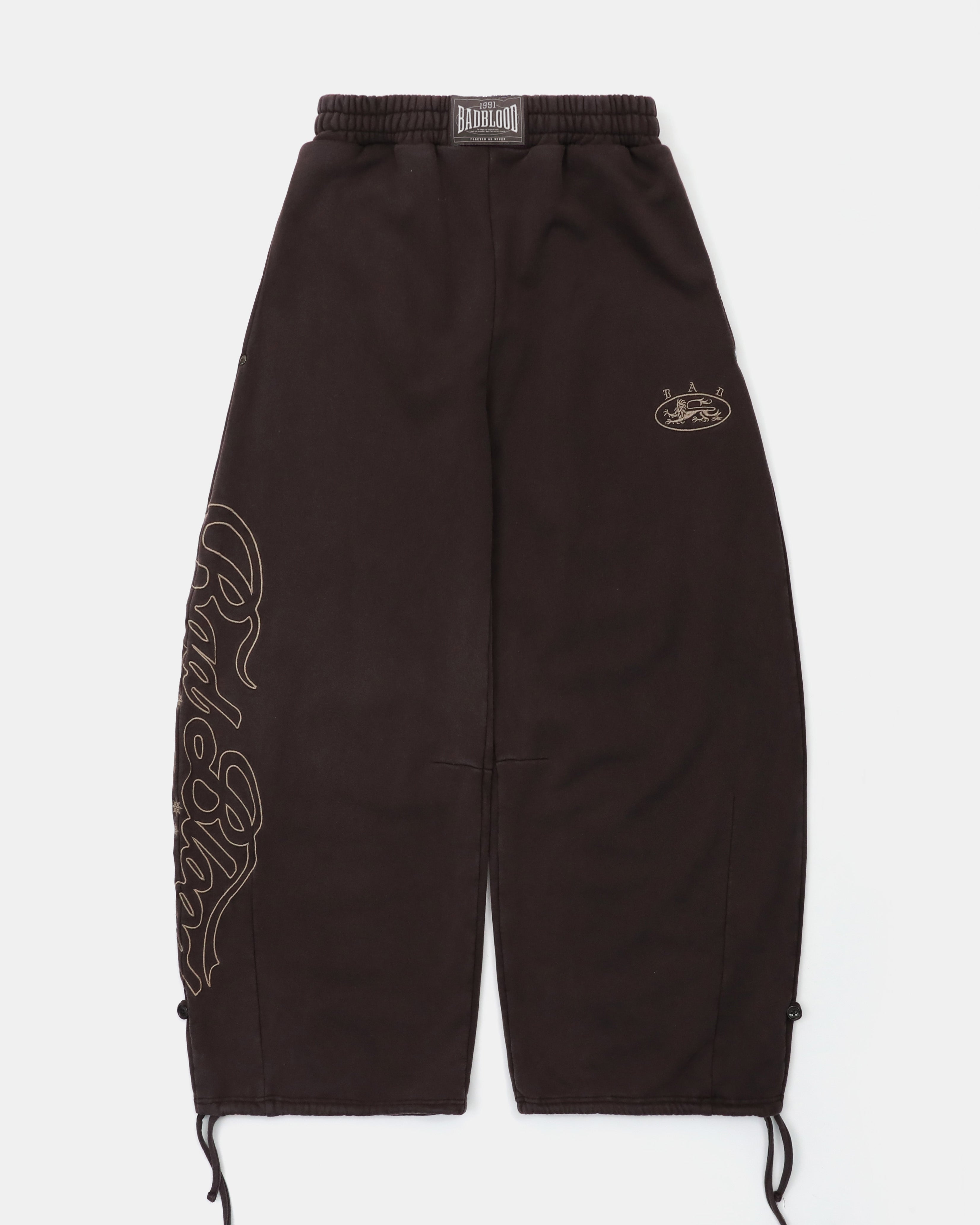 Badblood Mystic Capsule 2 Way Curved Jogger Trousers Brown