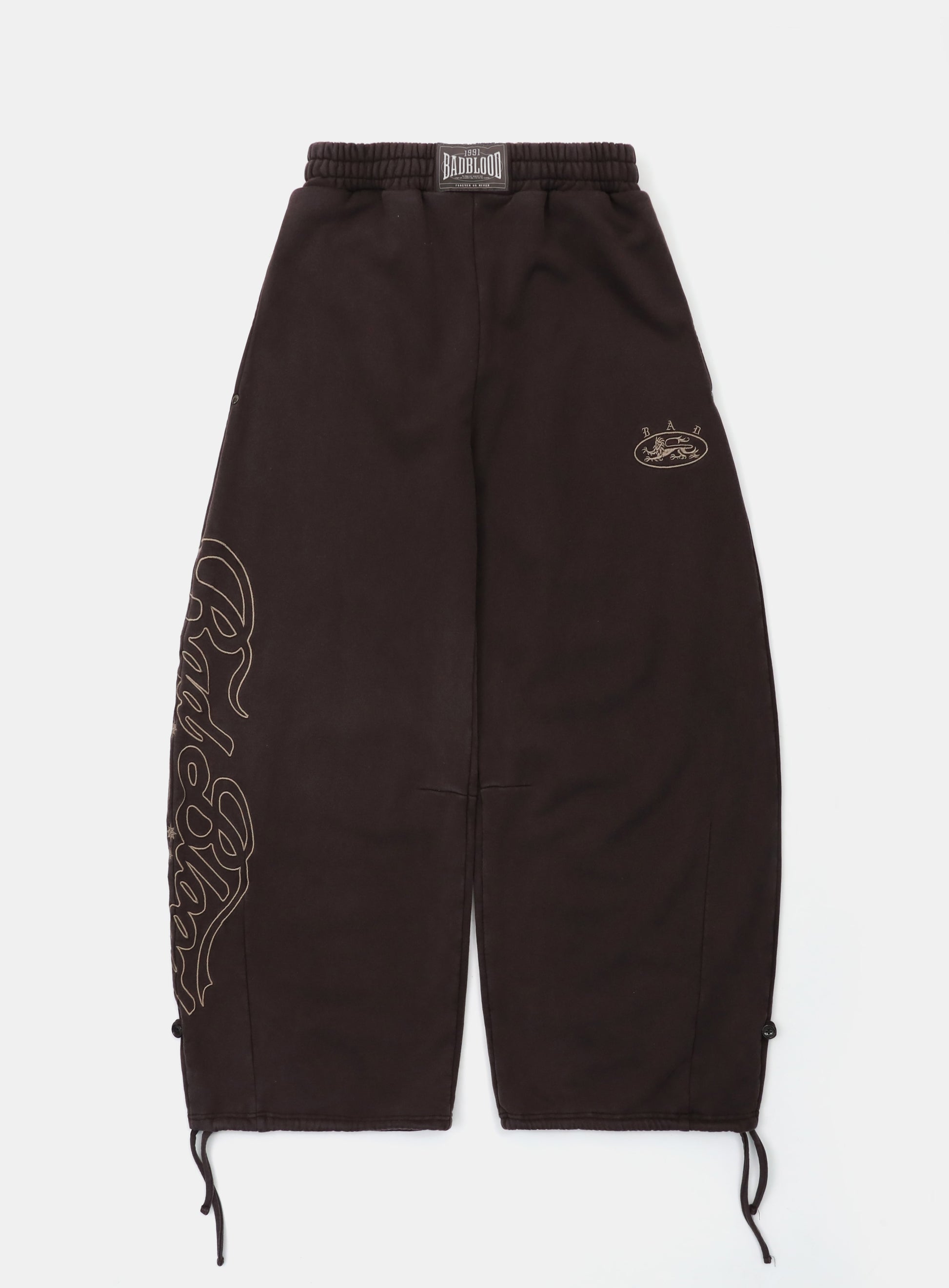 Badblood Mystic Capsule 2 Way Curved Jogger Trousers Brown