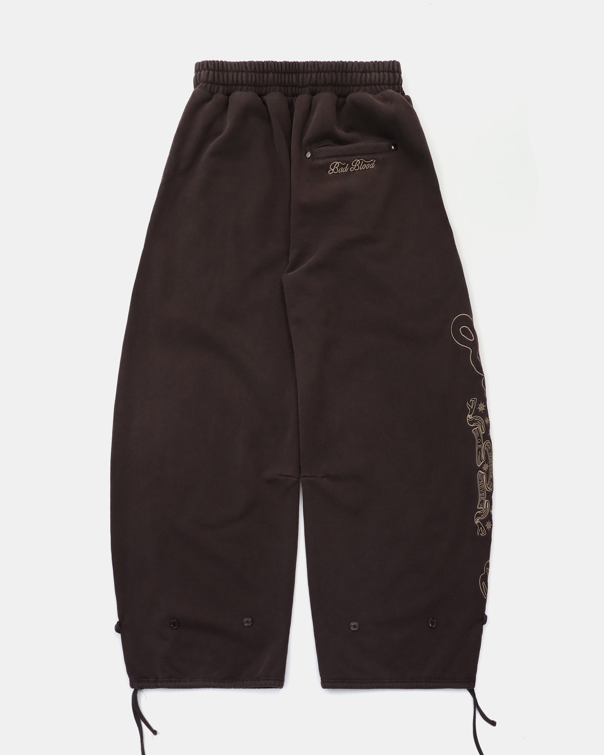 Badblood Mystic Capsule 2 Way Curved Jogger Trousers Brown