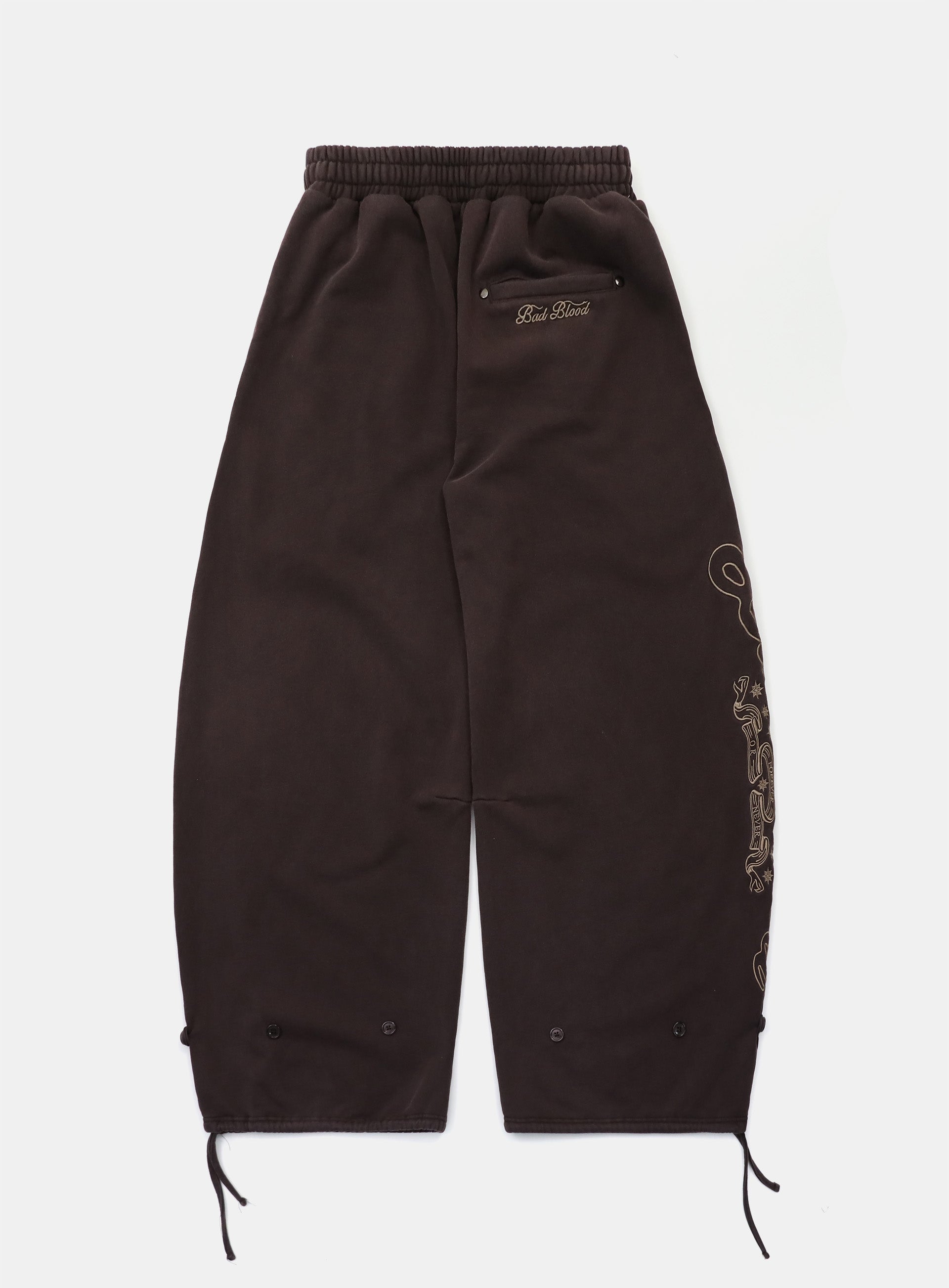 Badblood Mystic Capsule 2 Way Curved Jogger Trousers Brown