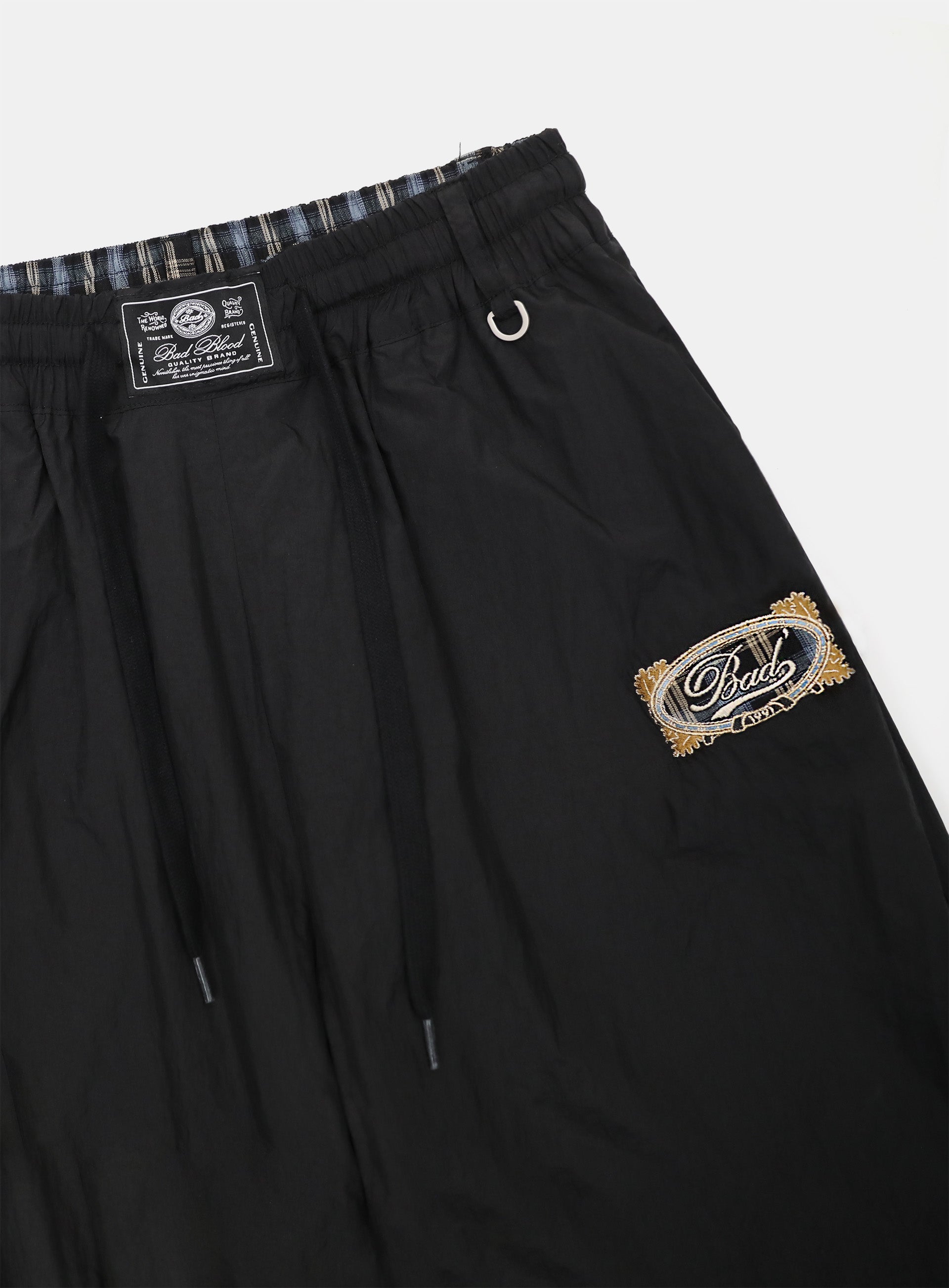 Badblood Vintage Club Nylon Reversible Track Pants Check Blue