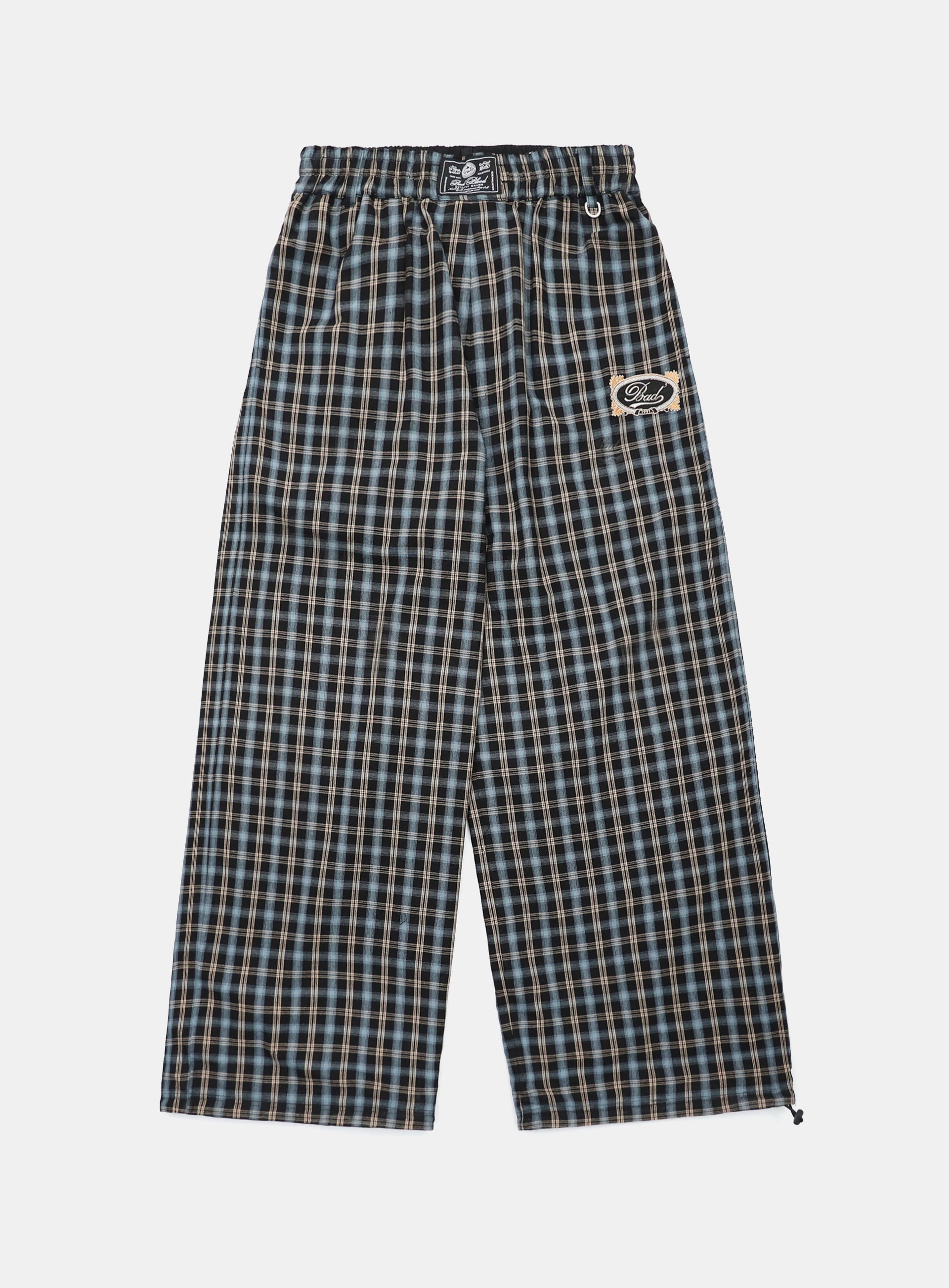 Badblood Vintage Club Nylon Reversible Track Pants Check Blue