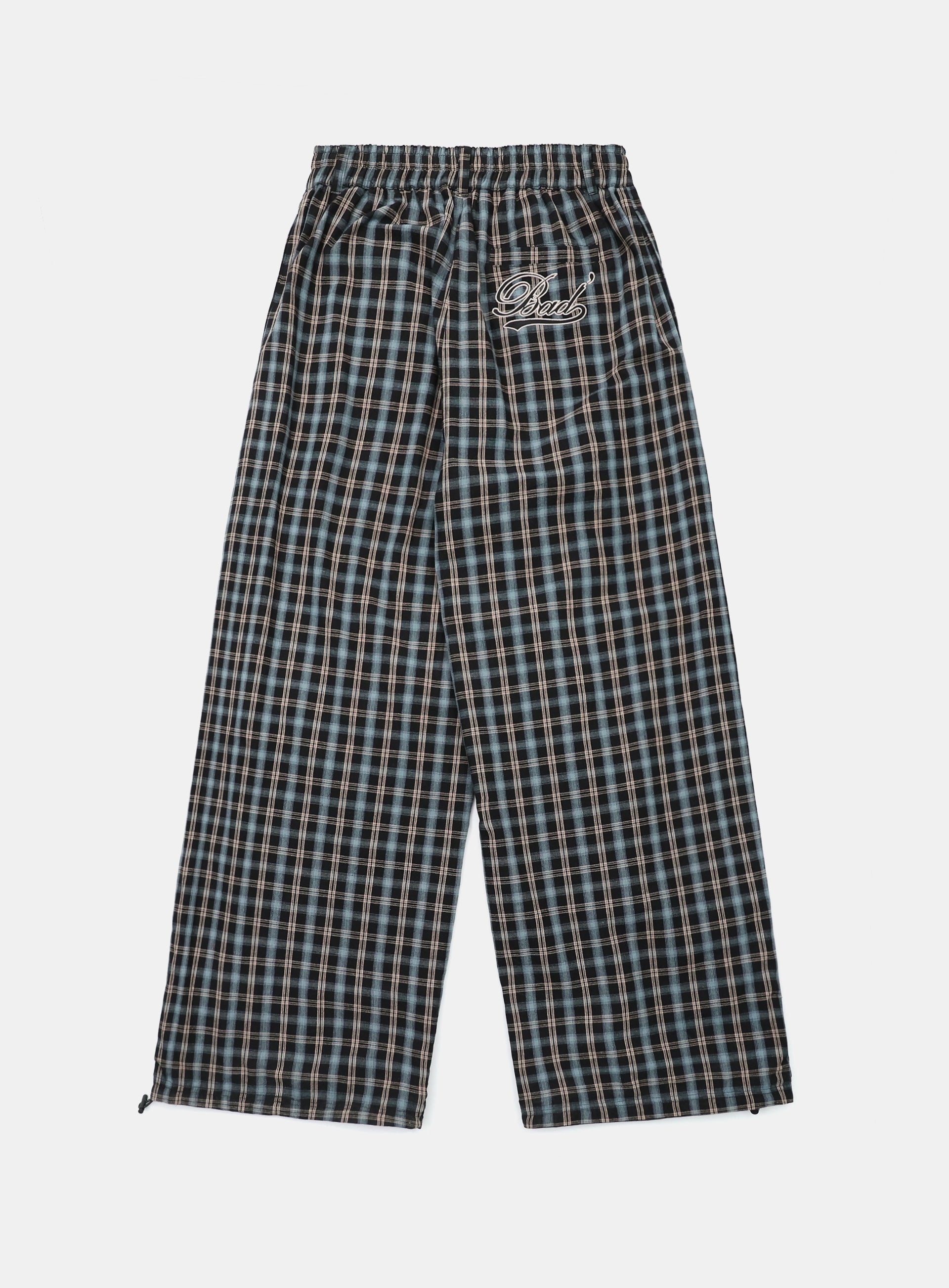 Badblood Vintage Club Nylon Reversible Track Pants Check Blue