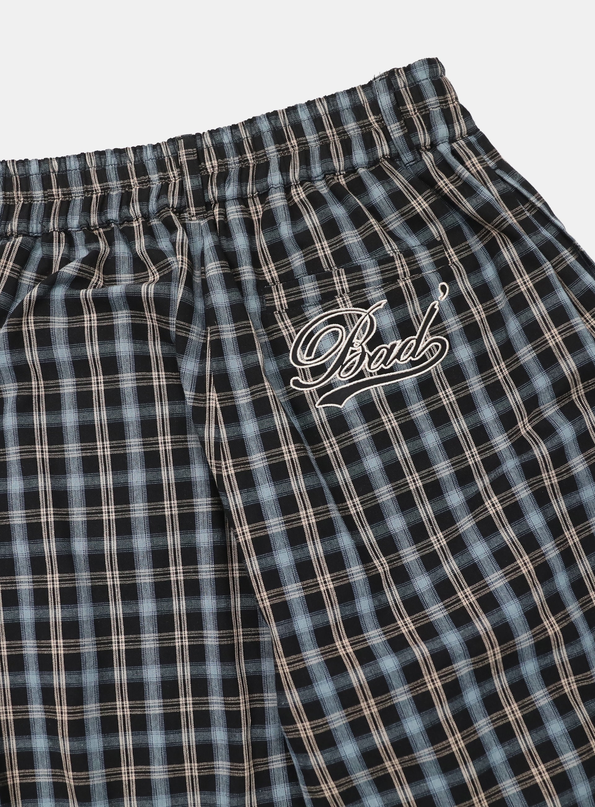 Badblood Vintage Club Nylon Reversible Track Pants Check Blue