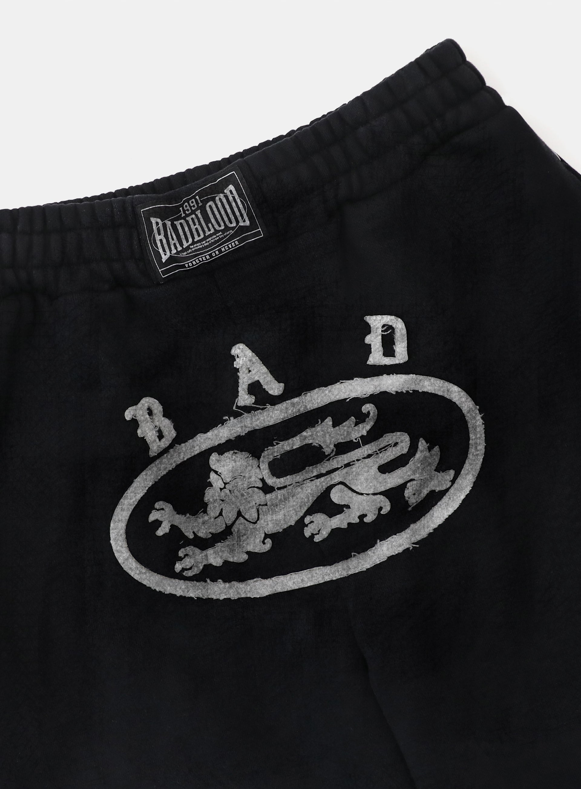 Badblood Lion Patch 2 Way Curved Jogger Washed Black