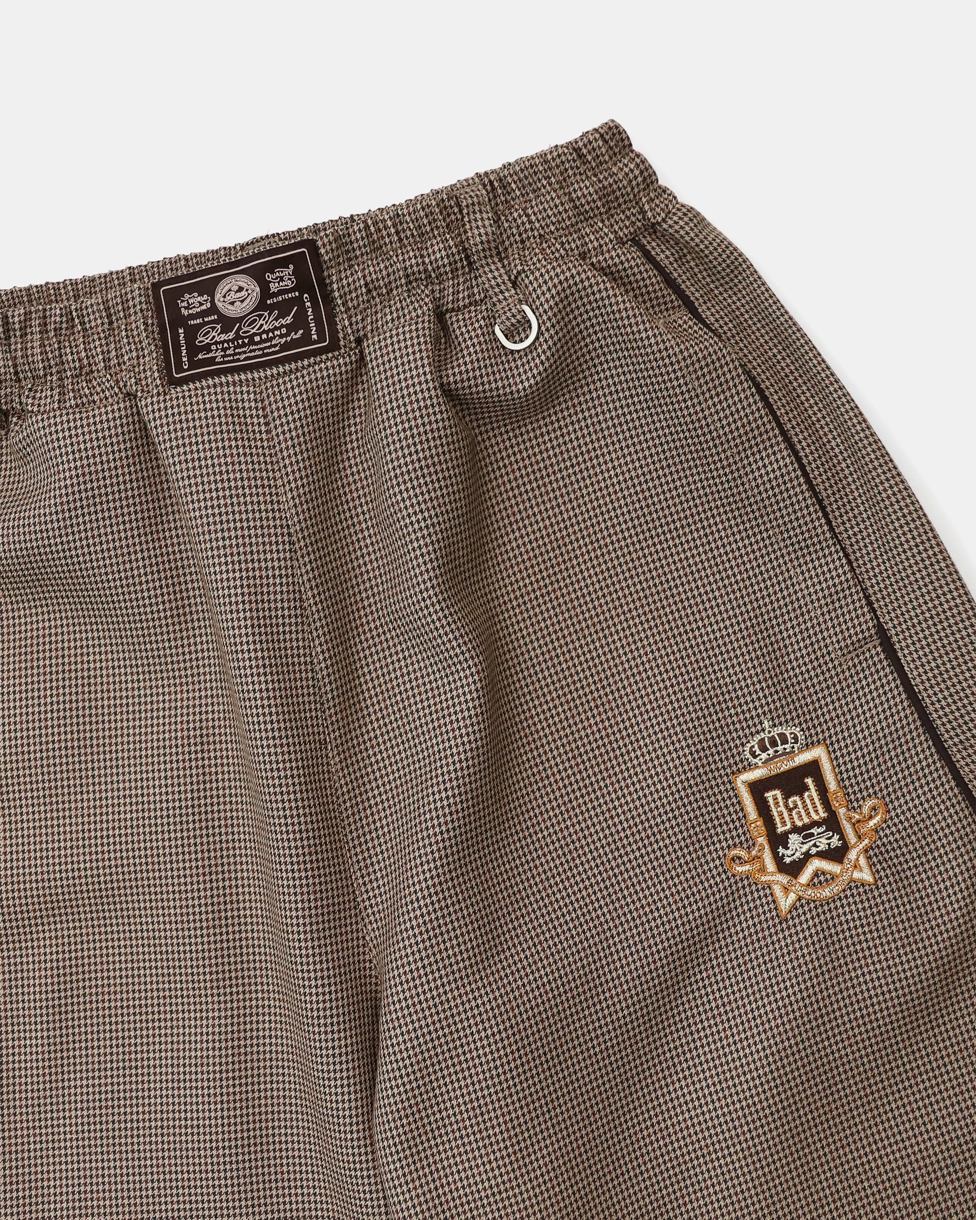 Badblood Royal Classic Hound's-tooth Track Pants Brown