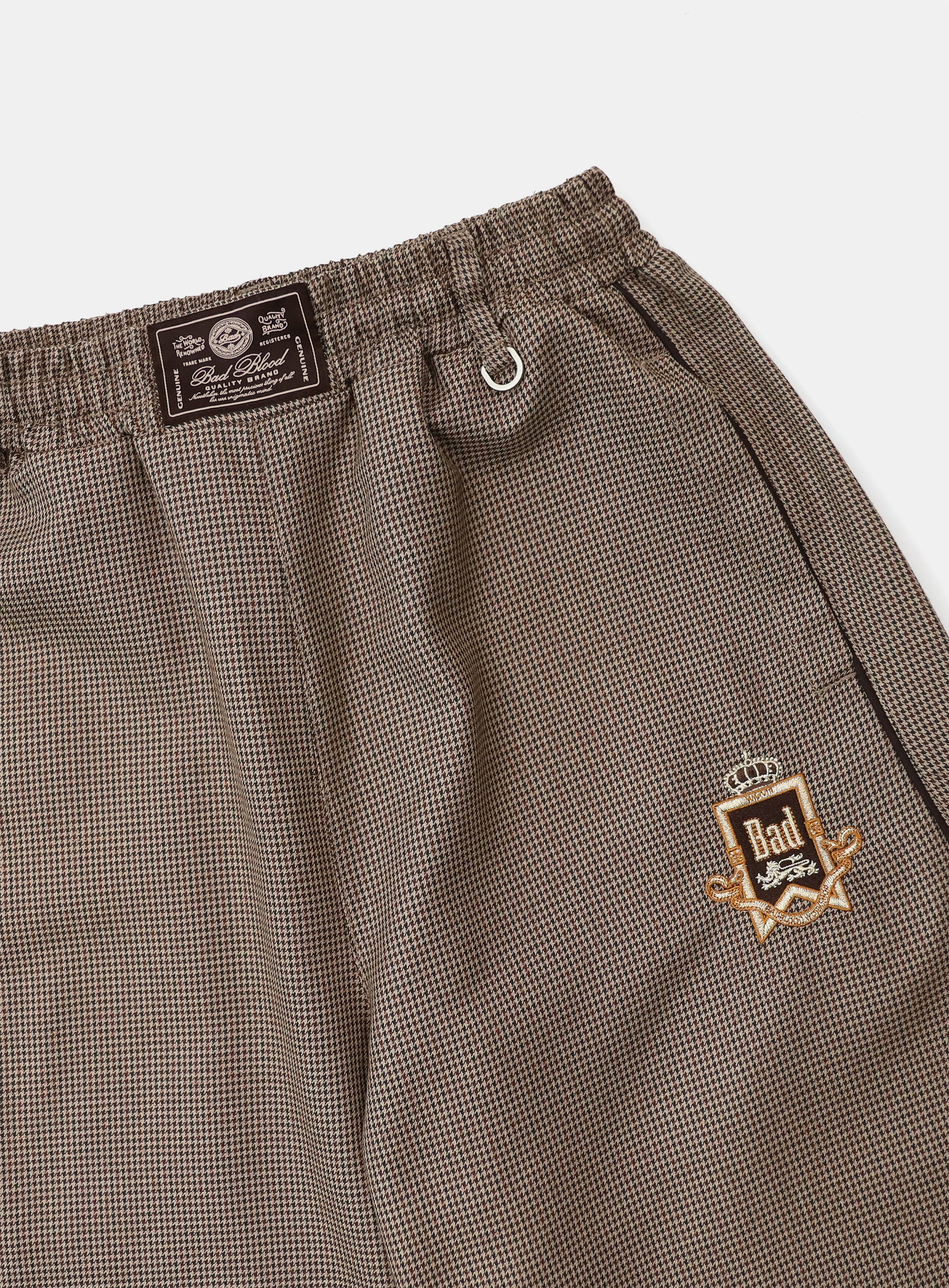Badblood Royal Classic Hound's-tooth Track Pants Brown