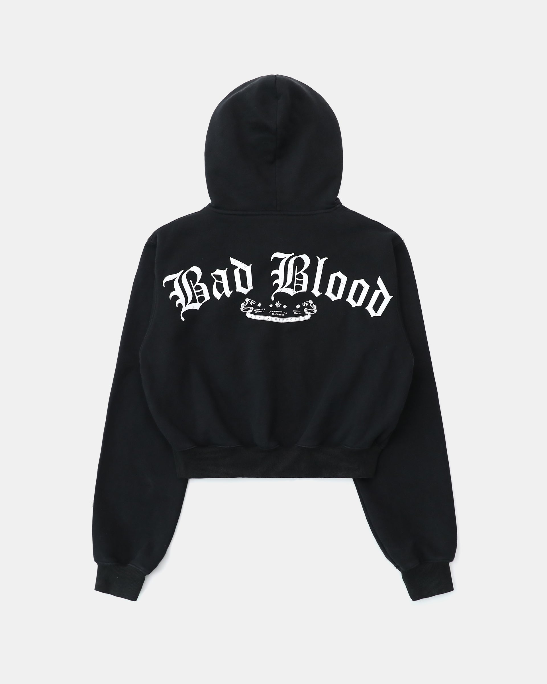 Badblood Lion Patch Hoodie Washed Black