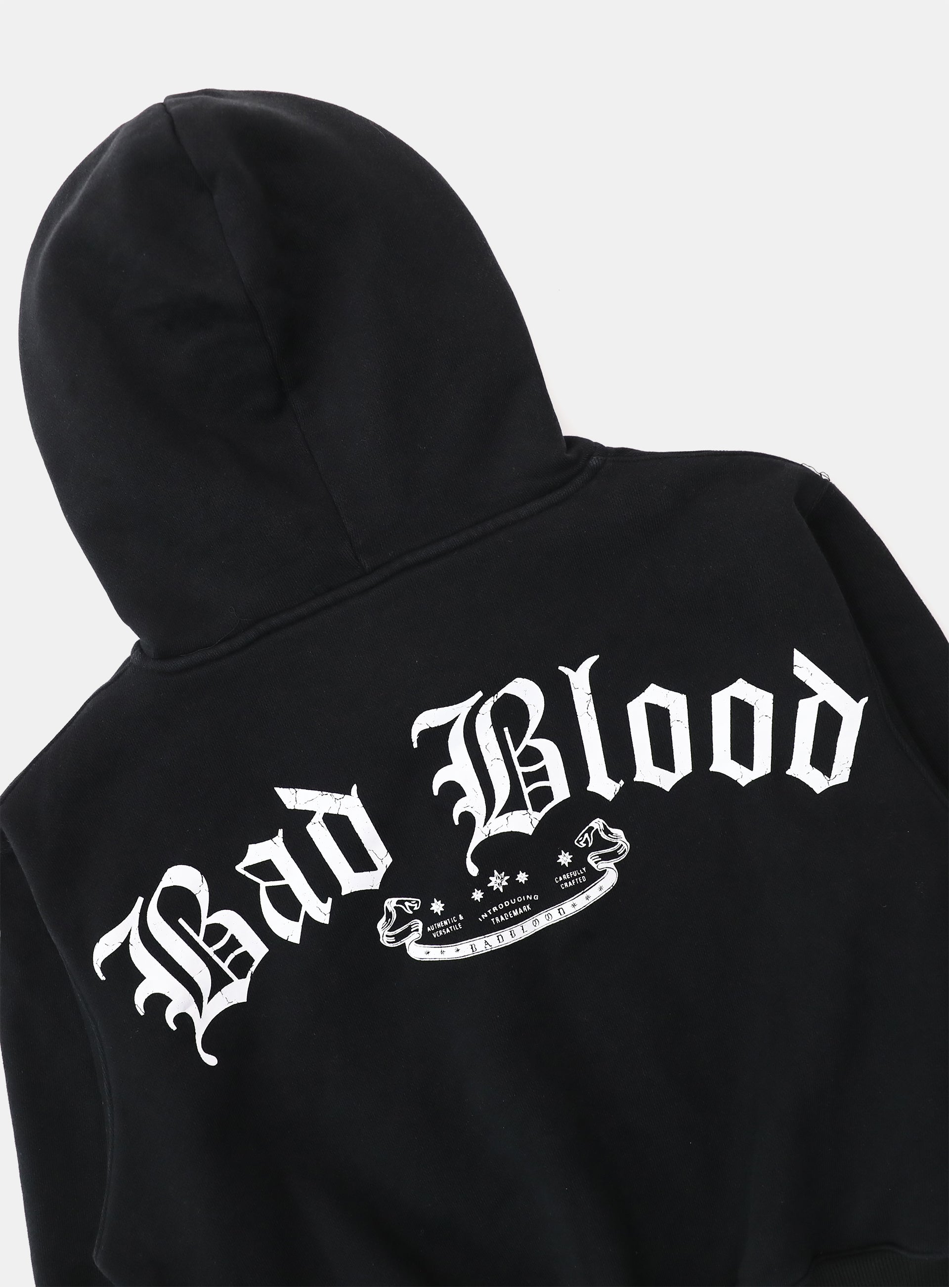 Badblood Lion Patch Hoodie Washed Black