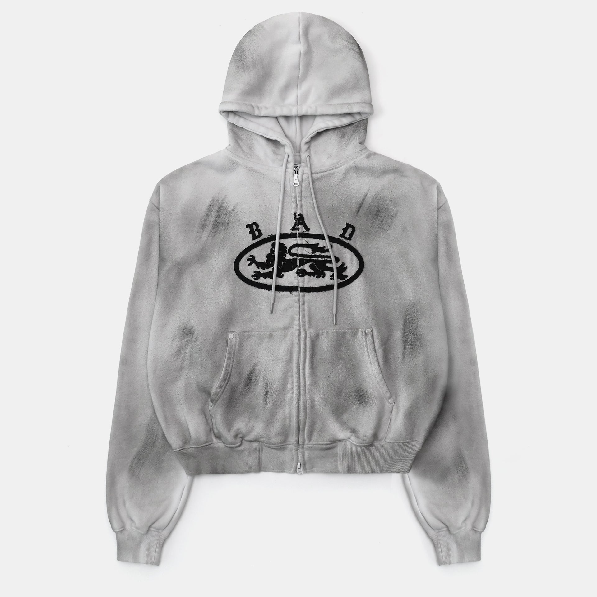 Badblood Lion Patch Hoodie Washed White