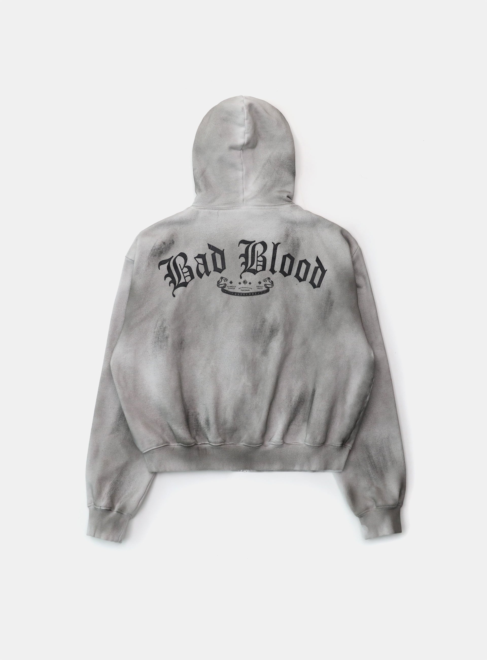 Badblood Lion Patch Hoodie Washed White