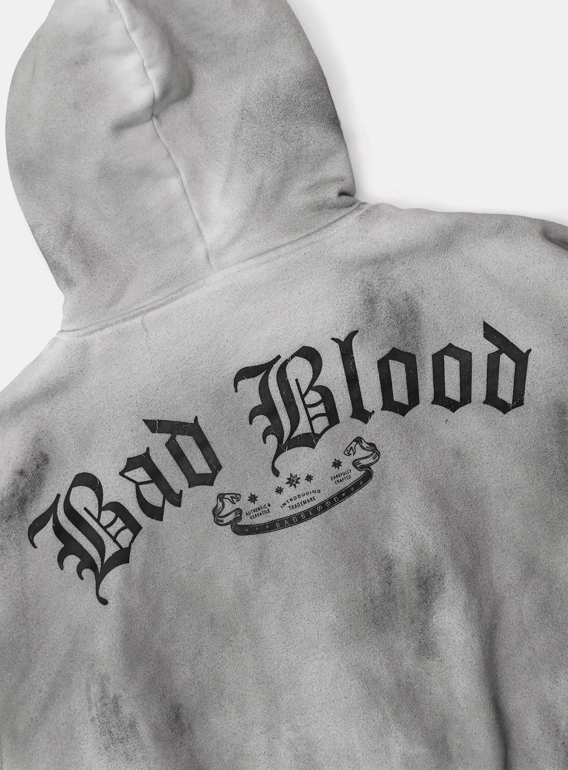 Badblood Lion Patch Hoodie Washed White
