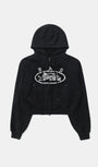 Badblood Lion Patch Hoodie Washed Black