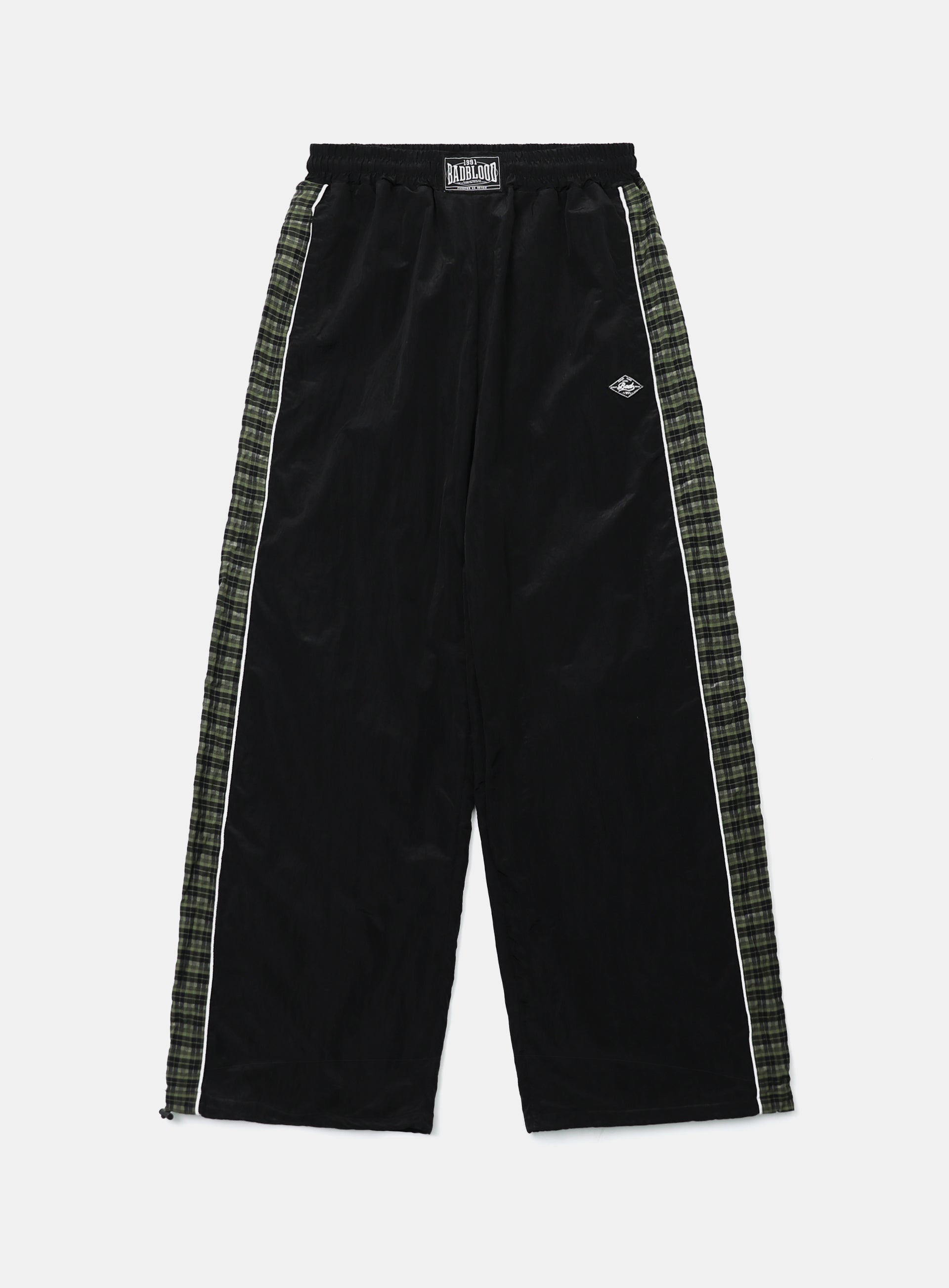 Badblood Contrast Check Track Pants Green