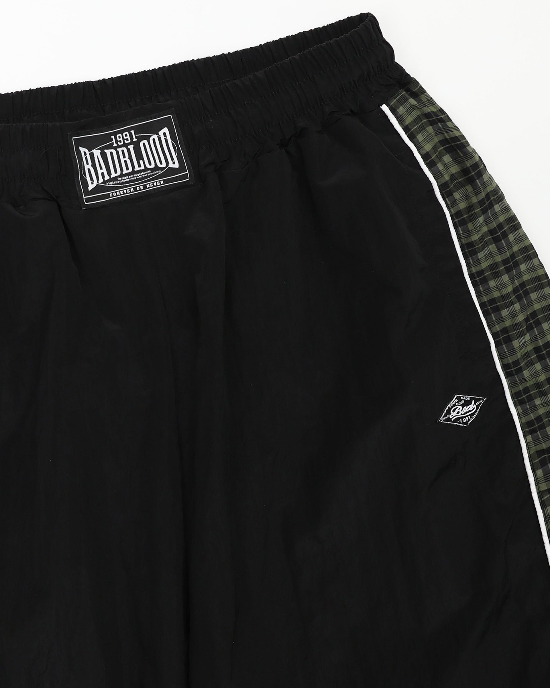 Badblood Contrast Check Track Pants Green