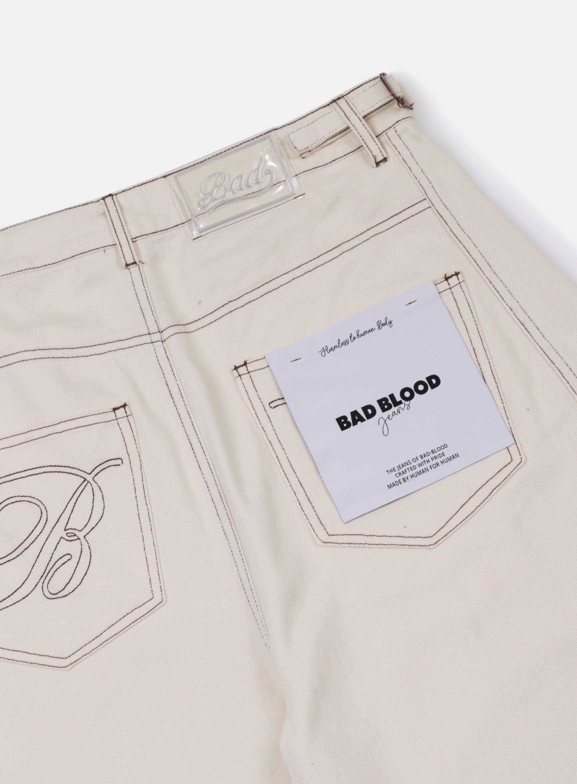 Badblood Noah Barrel Denim Jeans Cream