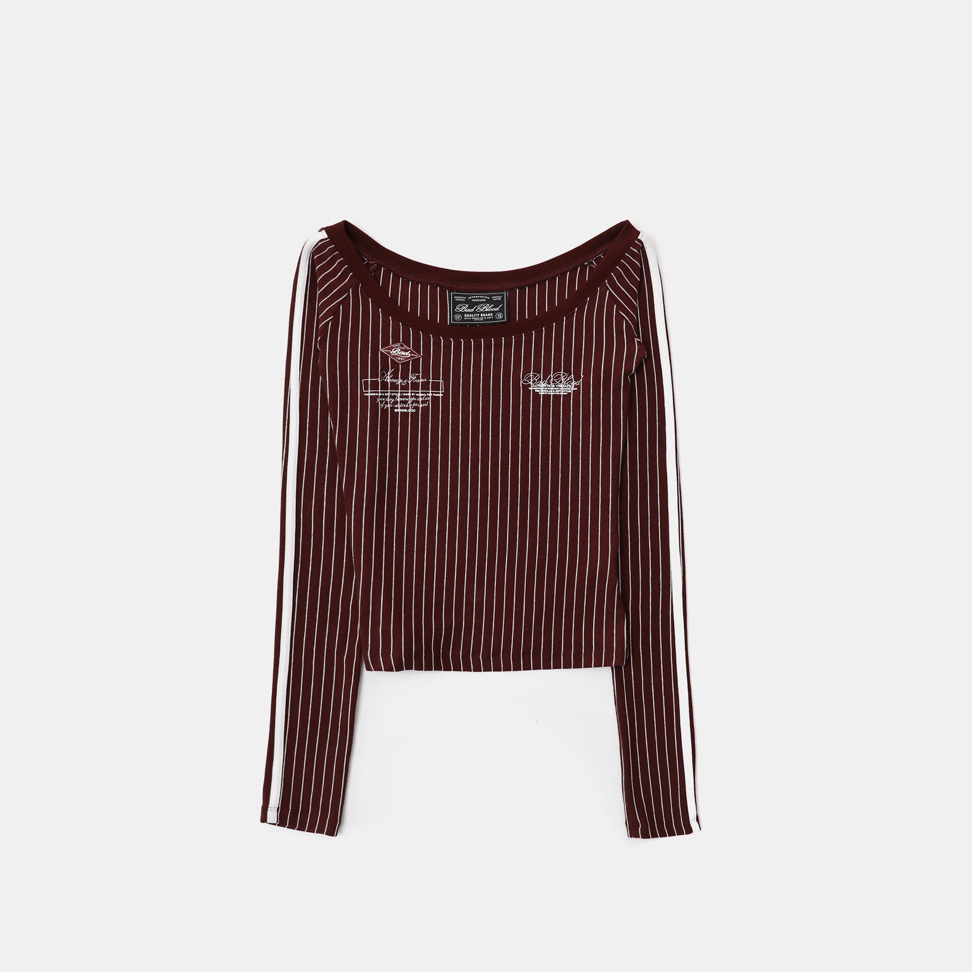 Badblood Classic Logo Off Shoulder Top Wine