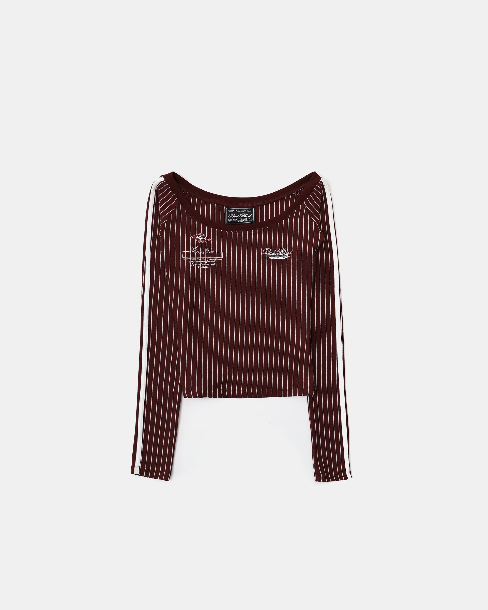 Badblood Classic Logo Off Shoulder Top Wine