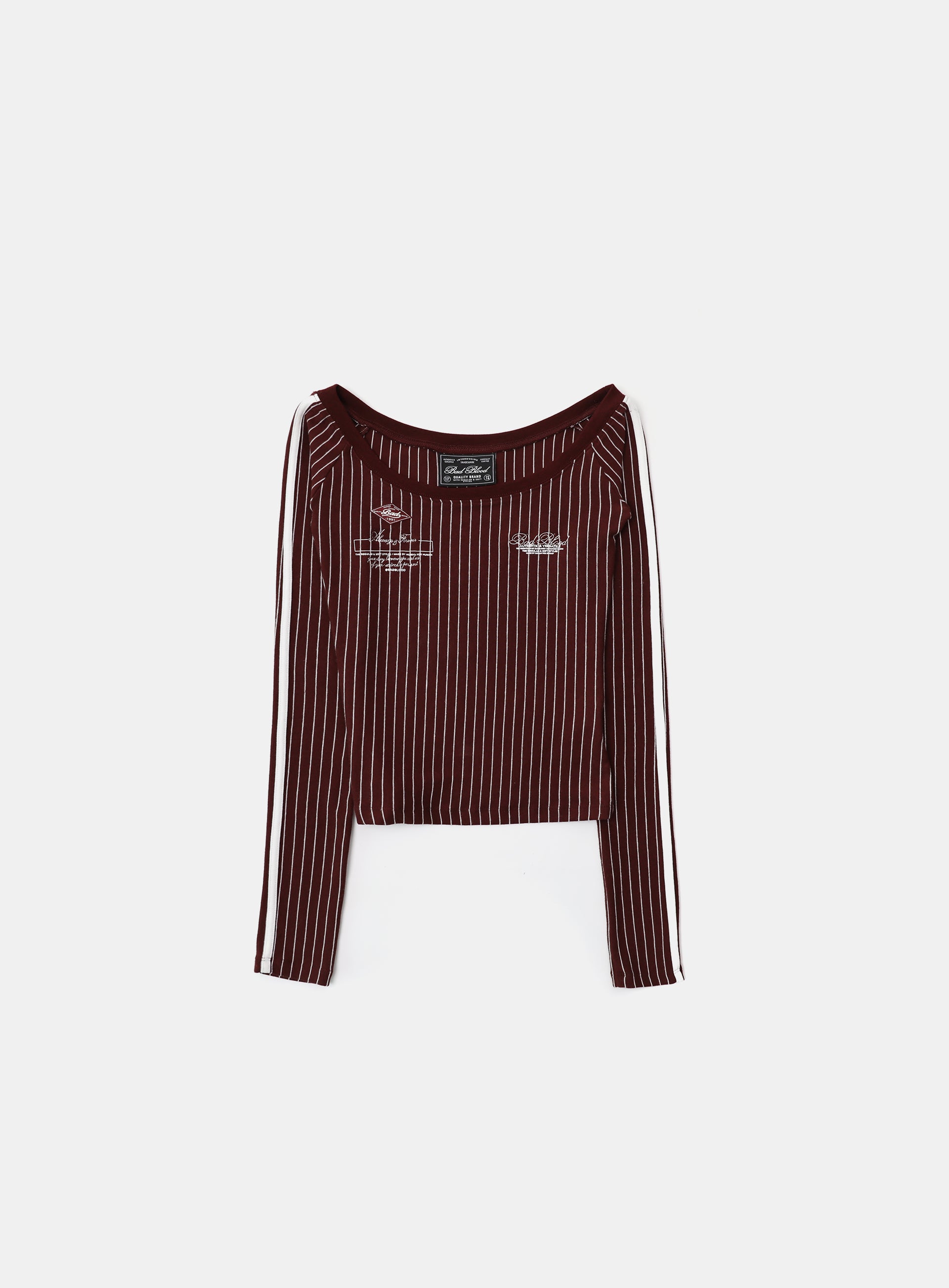 Badblood Classic Logo Off Shoulder Top Wine