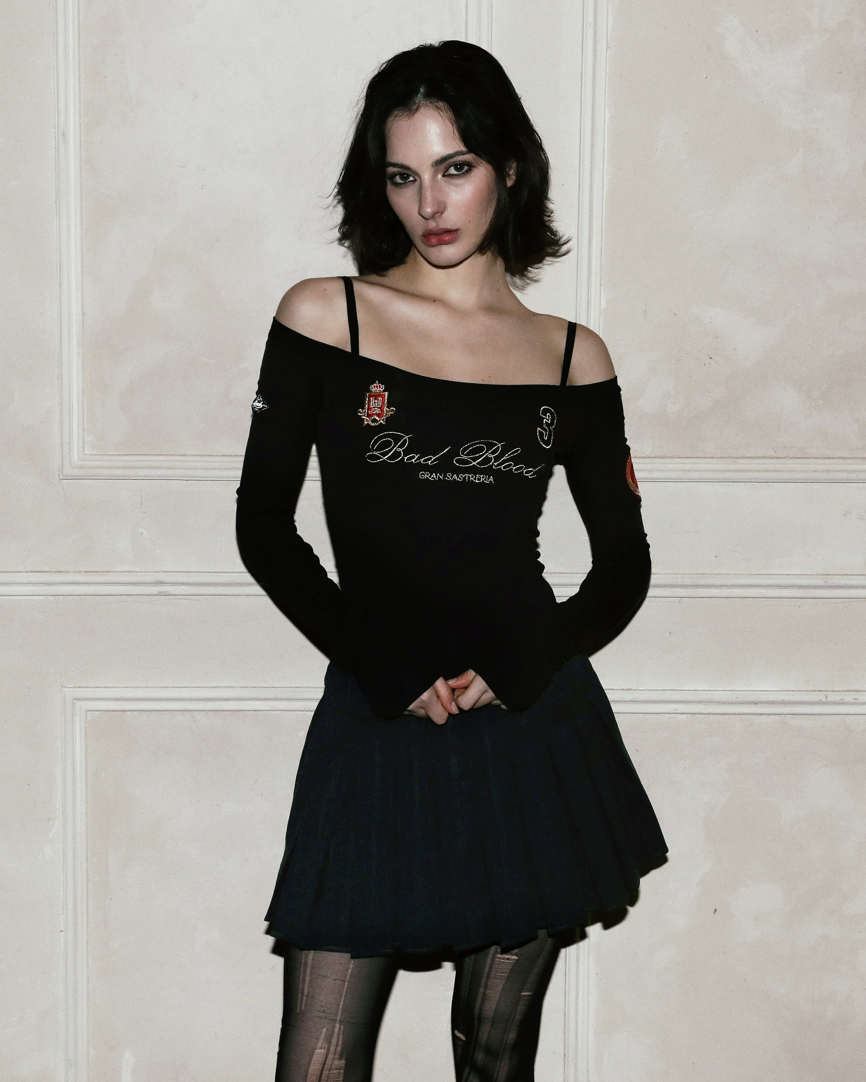 Badblood Royal Classic Off Shoulder Top Black