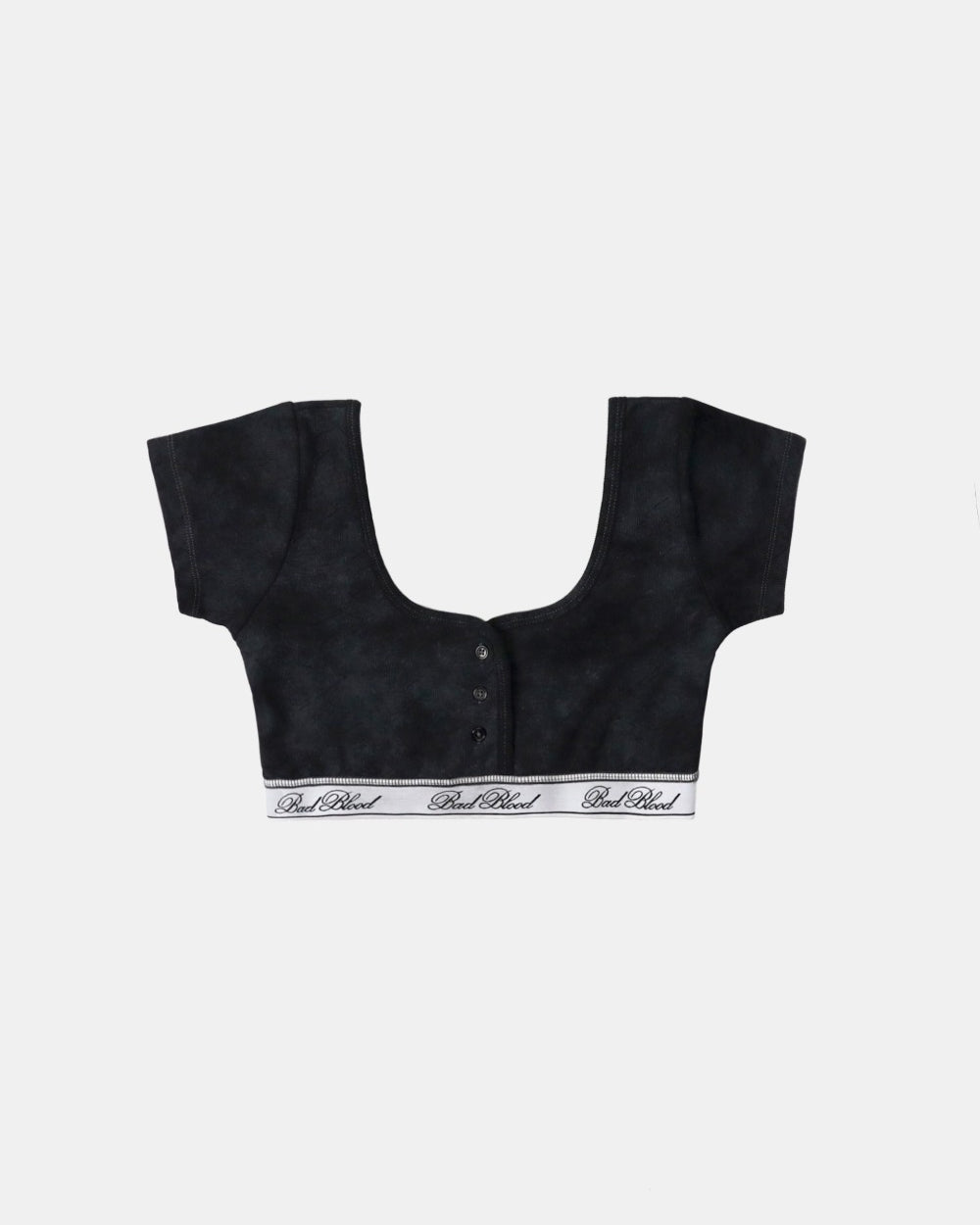 Badblood Classic Logo 1/2 Tee Bra - Dusty Black