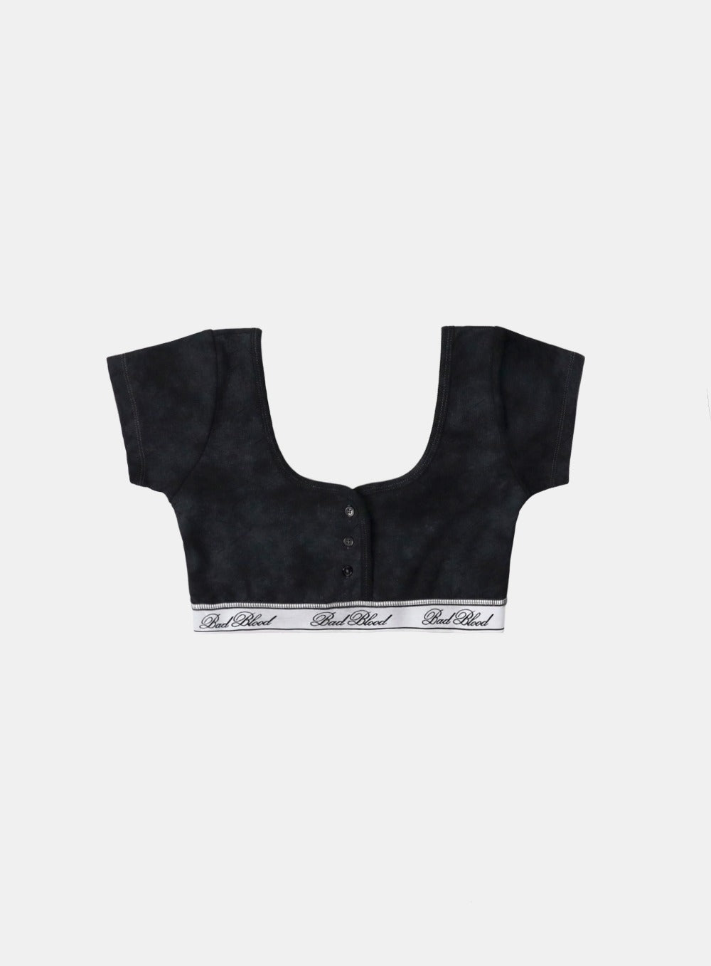 Badblood Classic Logo 1/2 Tee Bra - Dusty Black