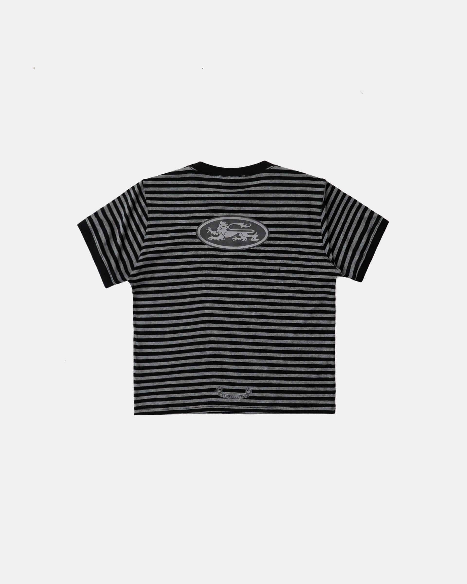 Badblood Tiny Logo Jersey Ringer T-Shirt - Black/Stripe