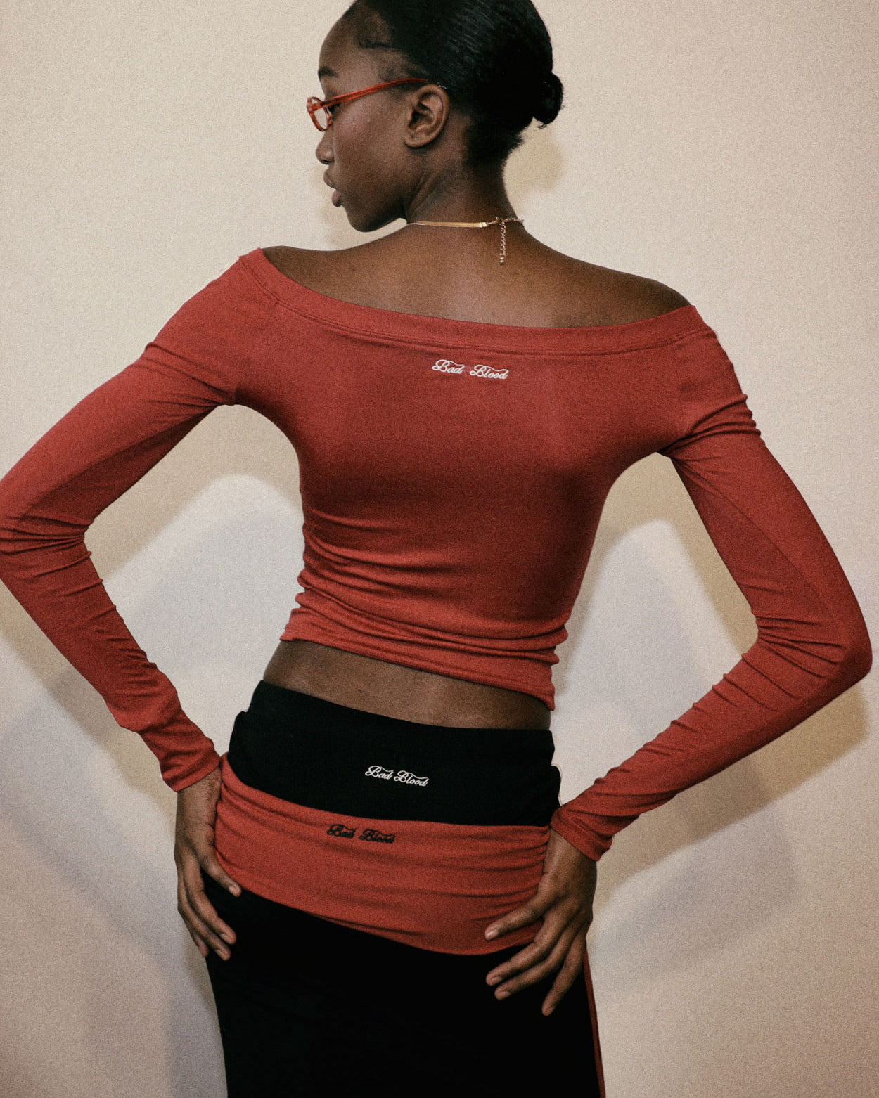 Badblood Barbara off-shoulder Top Red