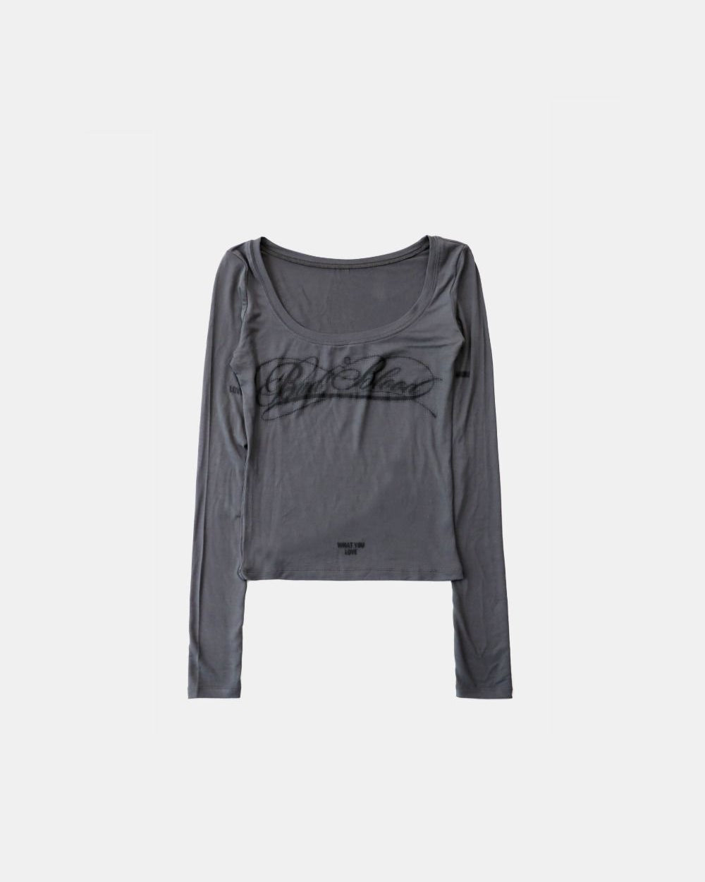 Badblood Dark Classic Scoop Neck Long Sleeve Charcoal
