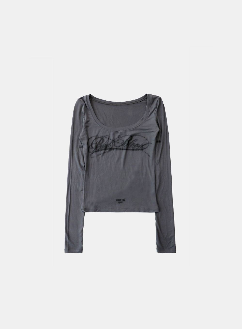 Badblood Dark Classic Scoop Neck Long Sleeve Charcoal