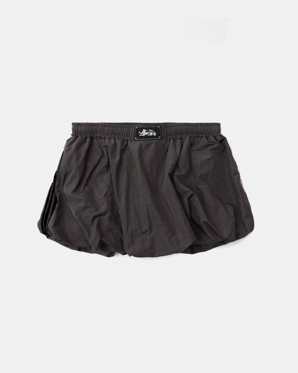 Badblood Dark Billy Nylon Balloon Mini Skirt - Charcoal Brown