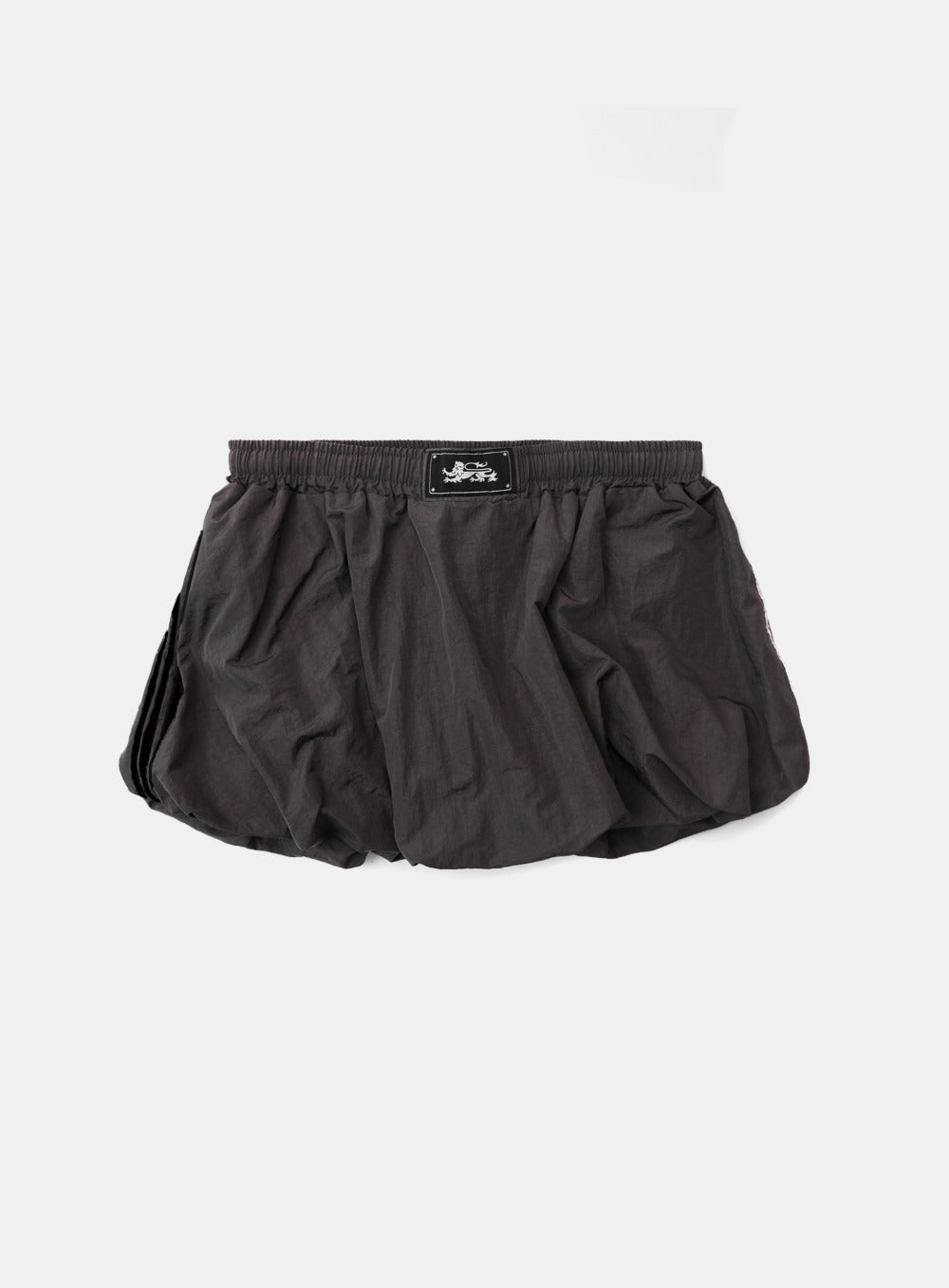 Badblood Dark Billy Nylon Balloon Mini Skirt - Charcoal Brown